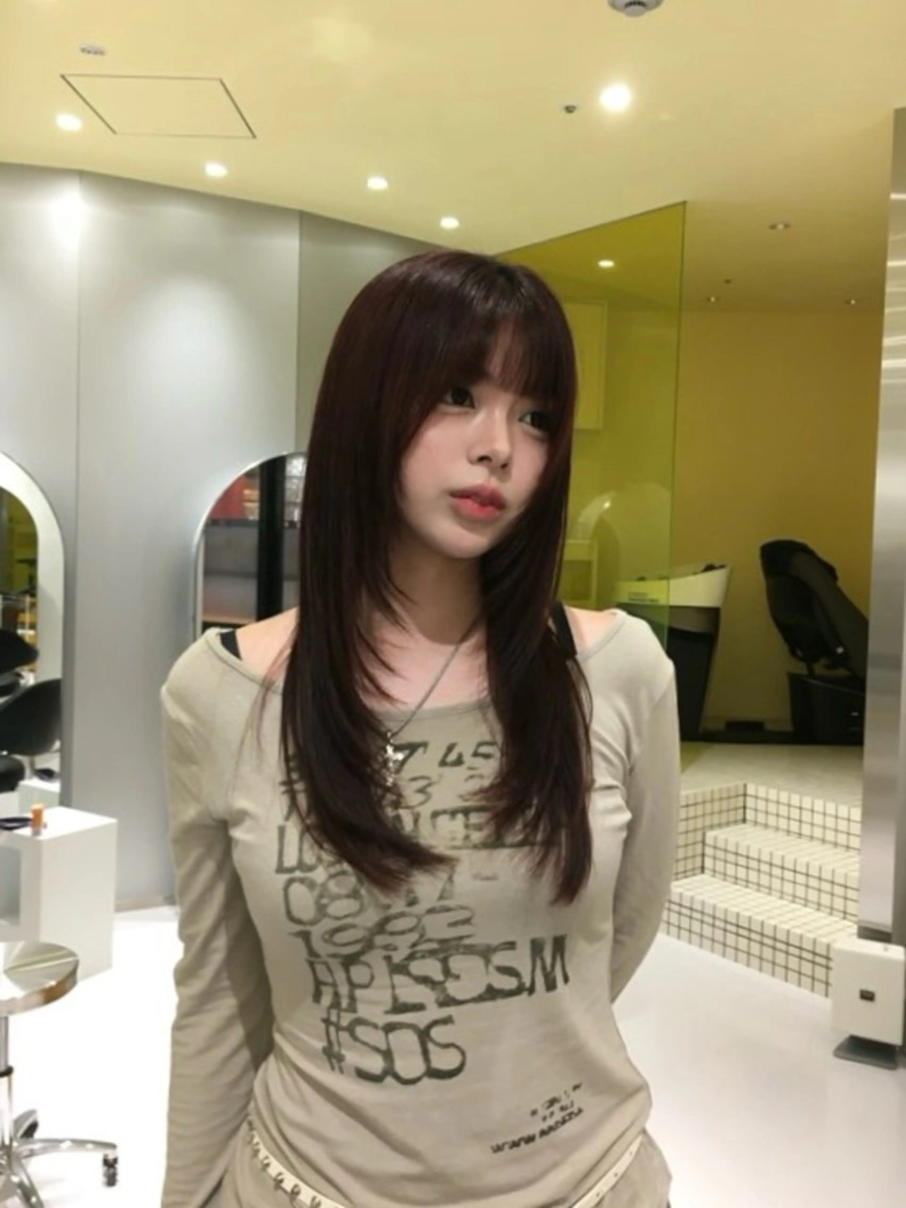 ロング ヘアカラー 한국에English OK🌼unaのヘアスタイル