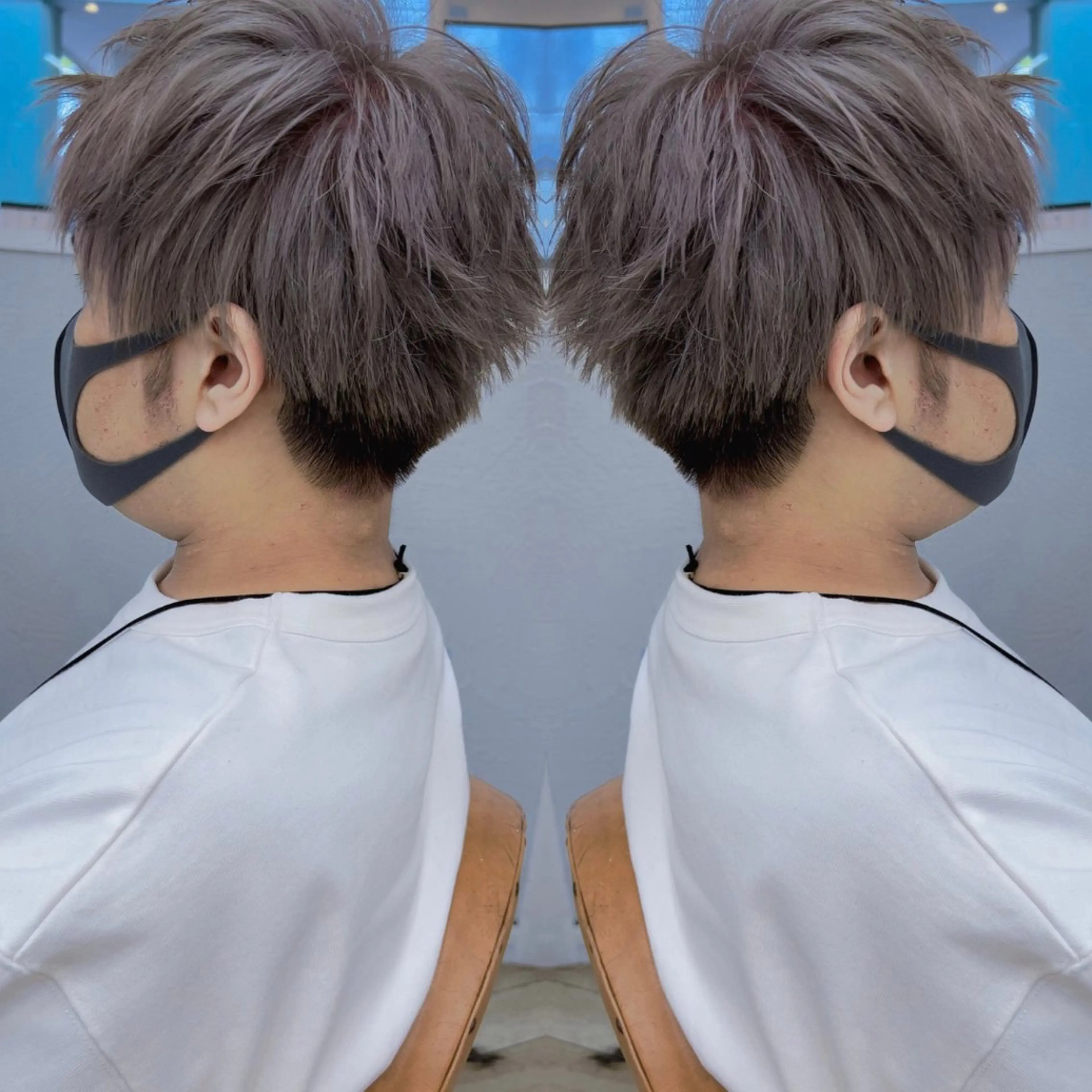 ショート カラー メンズ メンズブリーチ アッシュ ブリーチ 塚本/豊橋メンズ特化 パーマ、ヘッドスパのヘアスタイル