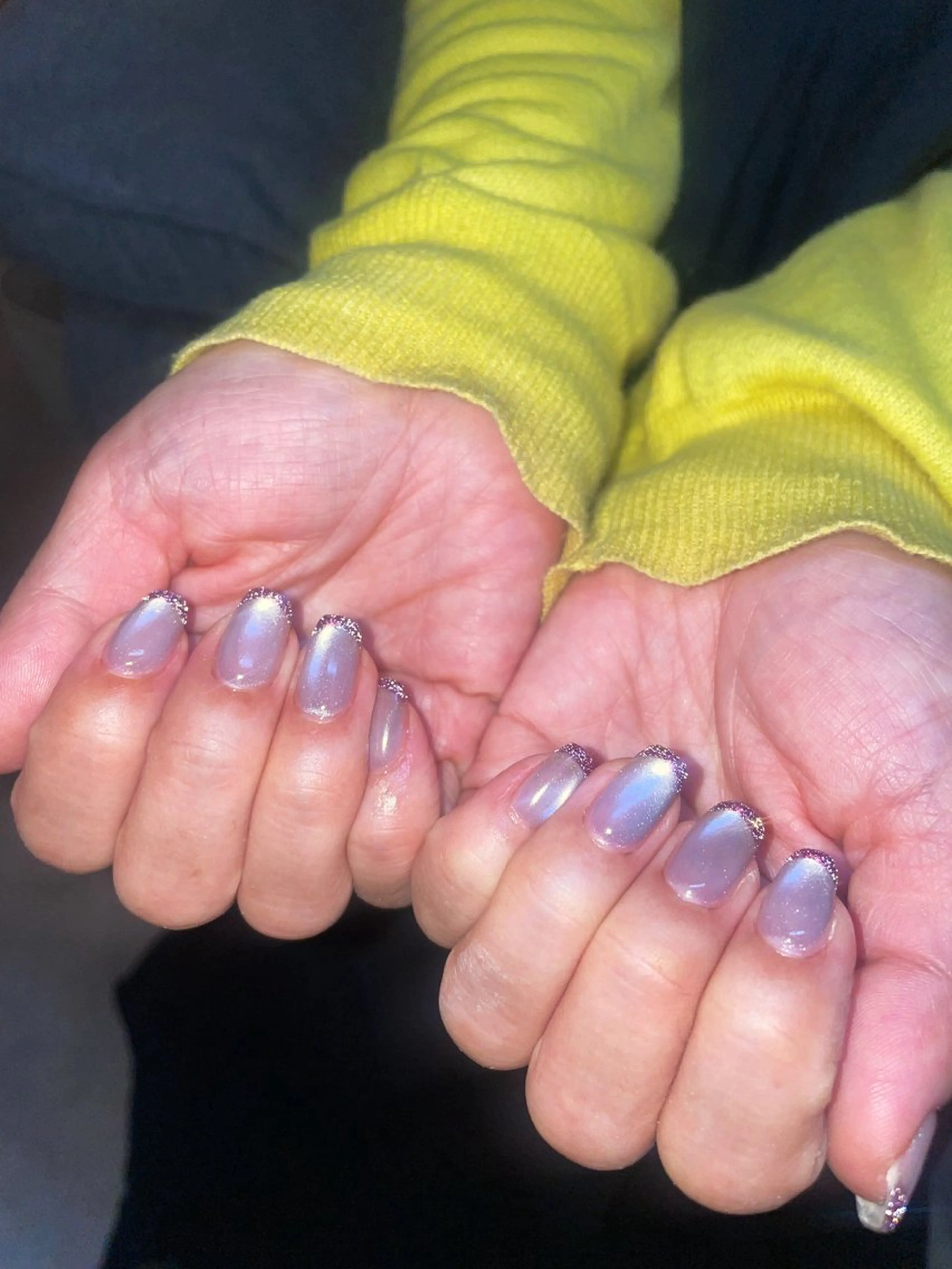 ネイル ブルー フラッシュネイル フレンチネイル マグネットネイル パープル anny ／あにのネイルデザイン