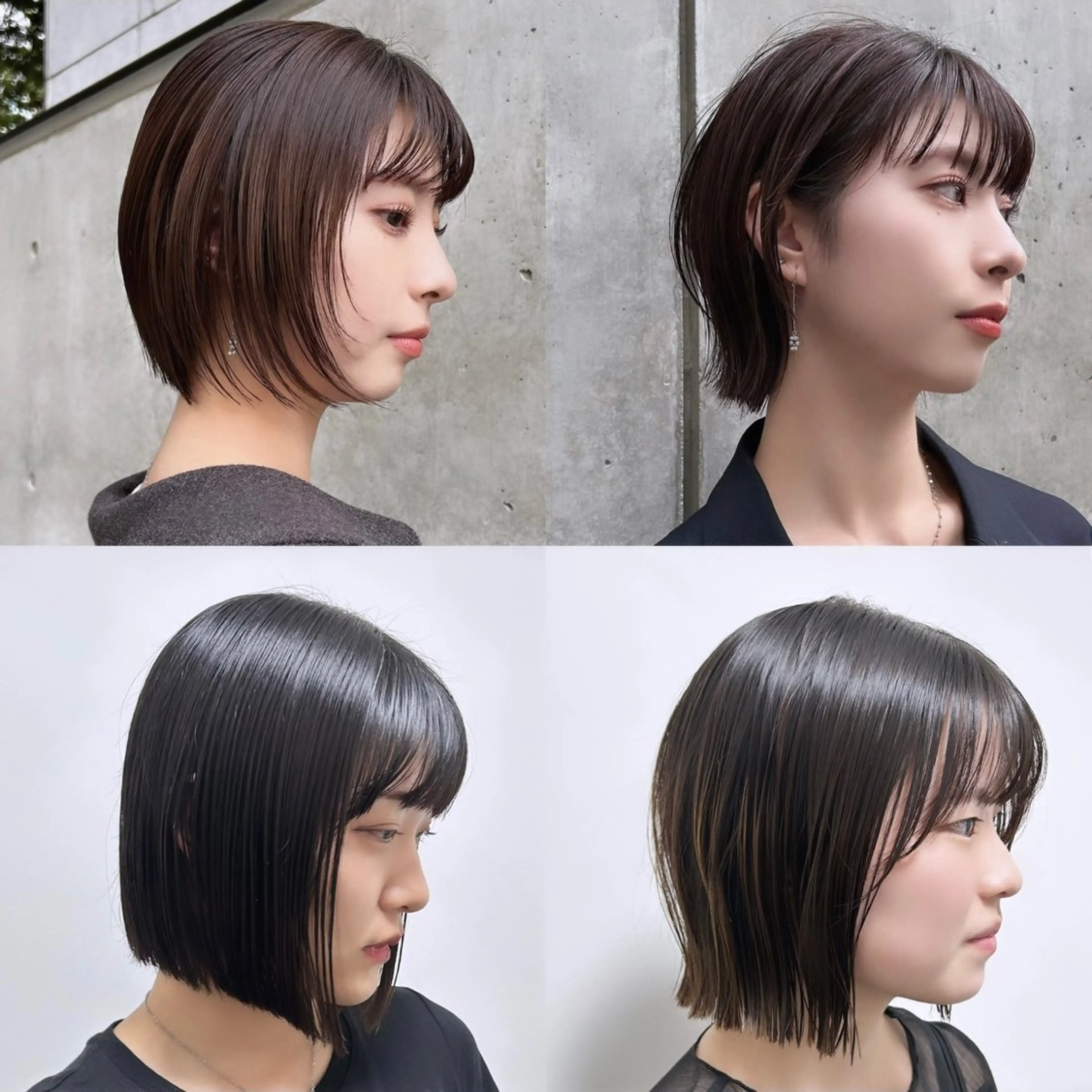 ショート カラー ボブ 髪質改善 縮毛矯正 似合わせレイヤー・ボ ブ タナカ レイヤのヘアスタイル