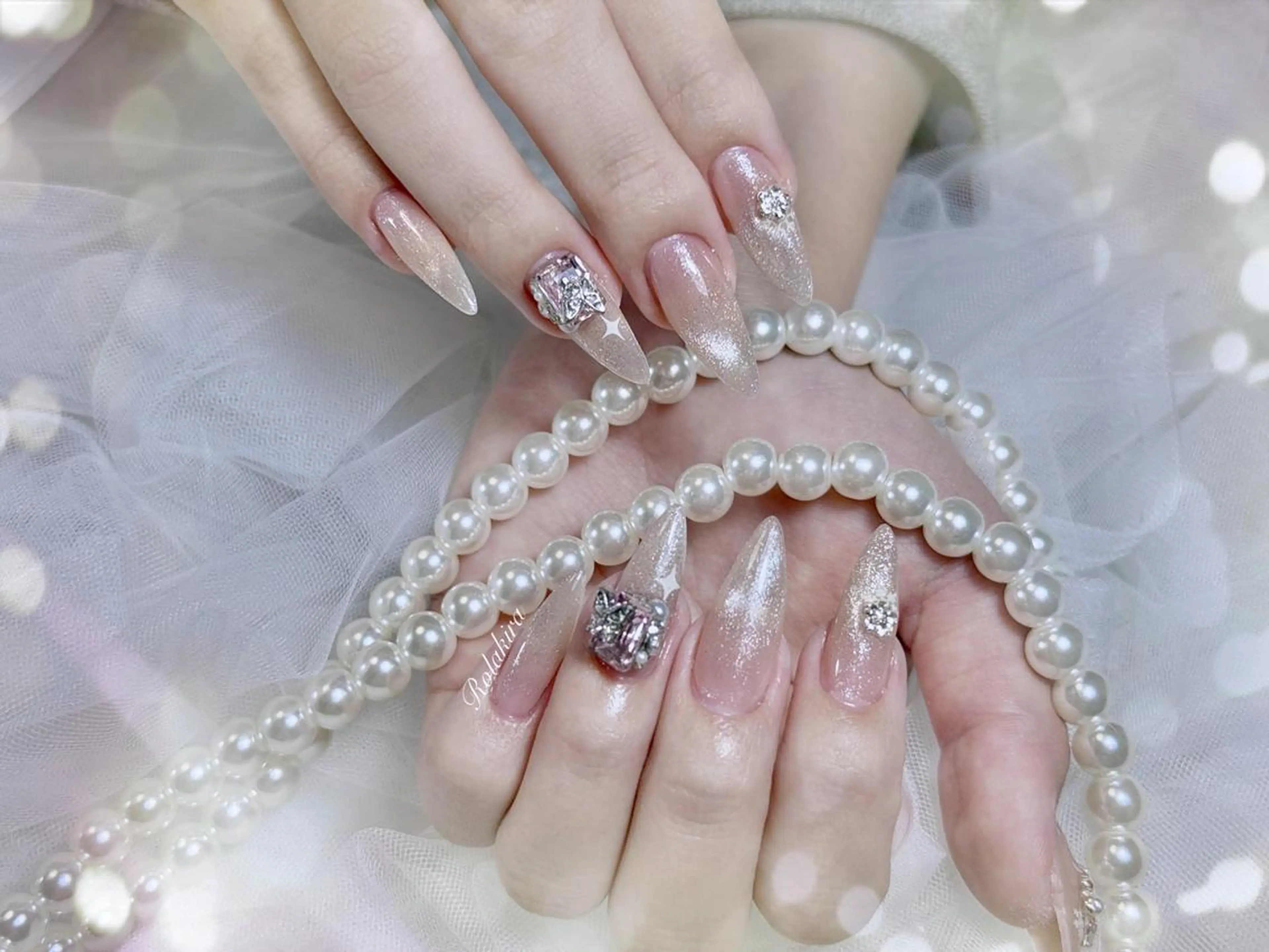 ネイル チークネイル 長さ出し フレンチネイル ジェルネイル 韓国ネイル ハンドネイル Rola kira ゆめのネイルデザイン