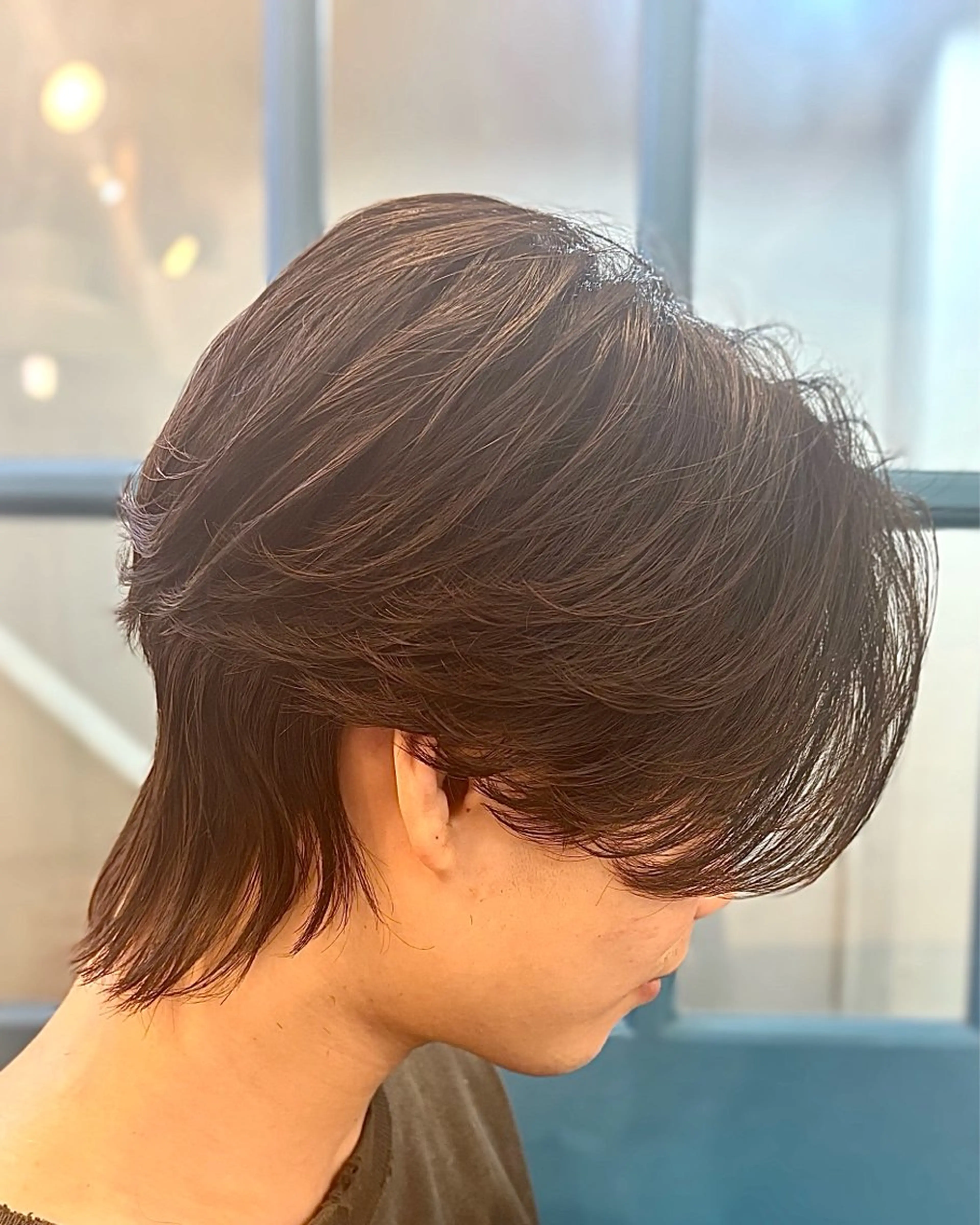 パーマ メンズ センターパート メンズ韓国風 メンズパーマ メンズウルフカット ウルフカット カット パーマ ショート、韓国メンズ ヘアのかつらぎのヘアスタイル