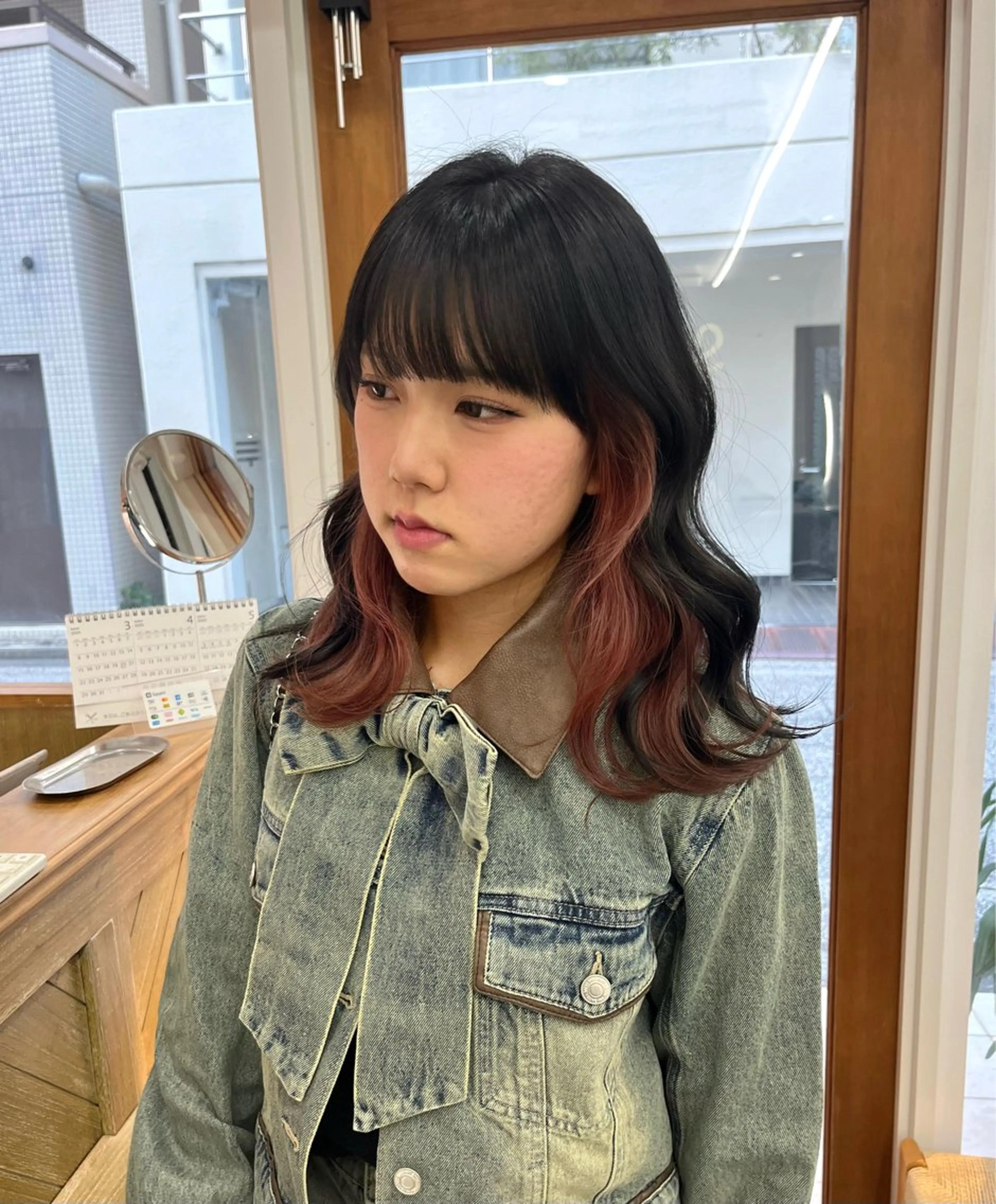 セミロング カラー ヘアカラー トリートメント ベージュ⟡˖レイヤー ˖ ࣪⊹あずきのヘアスタイル