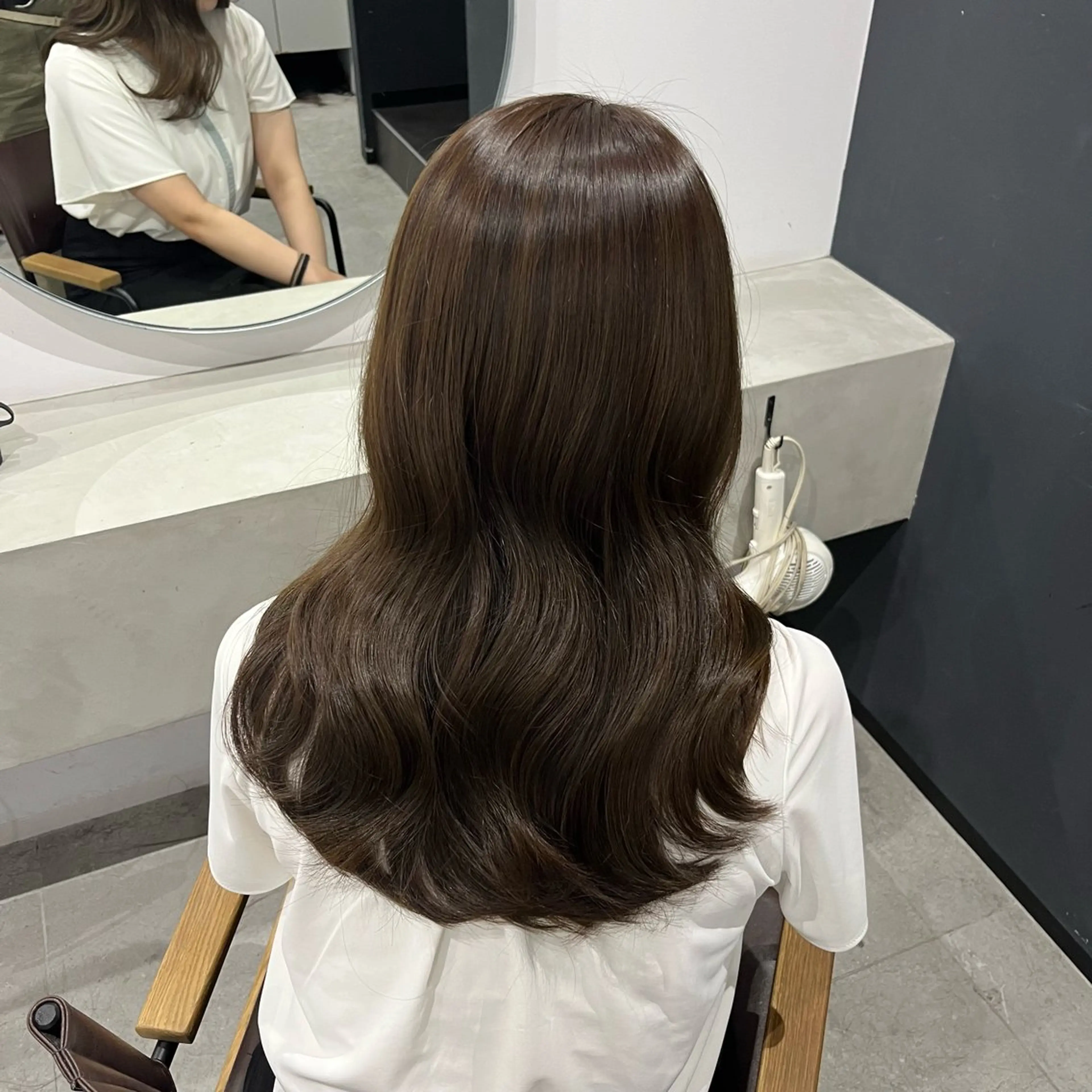 カラー アッシュ ベージュカラー 透明感カラー オレンジ ヘアカラー トリートメント RINA 韓国ヘア/半個室のヘアスタイル