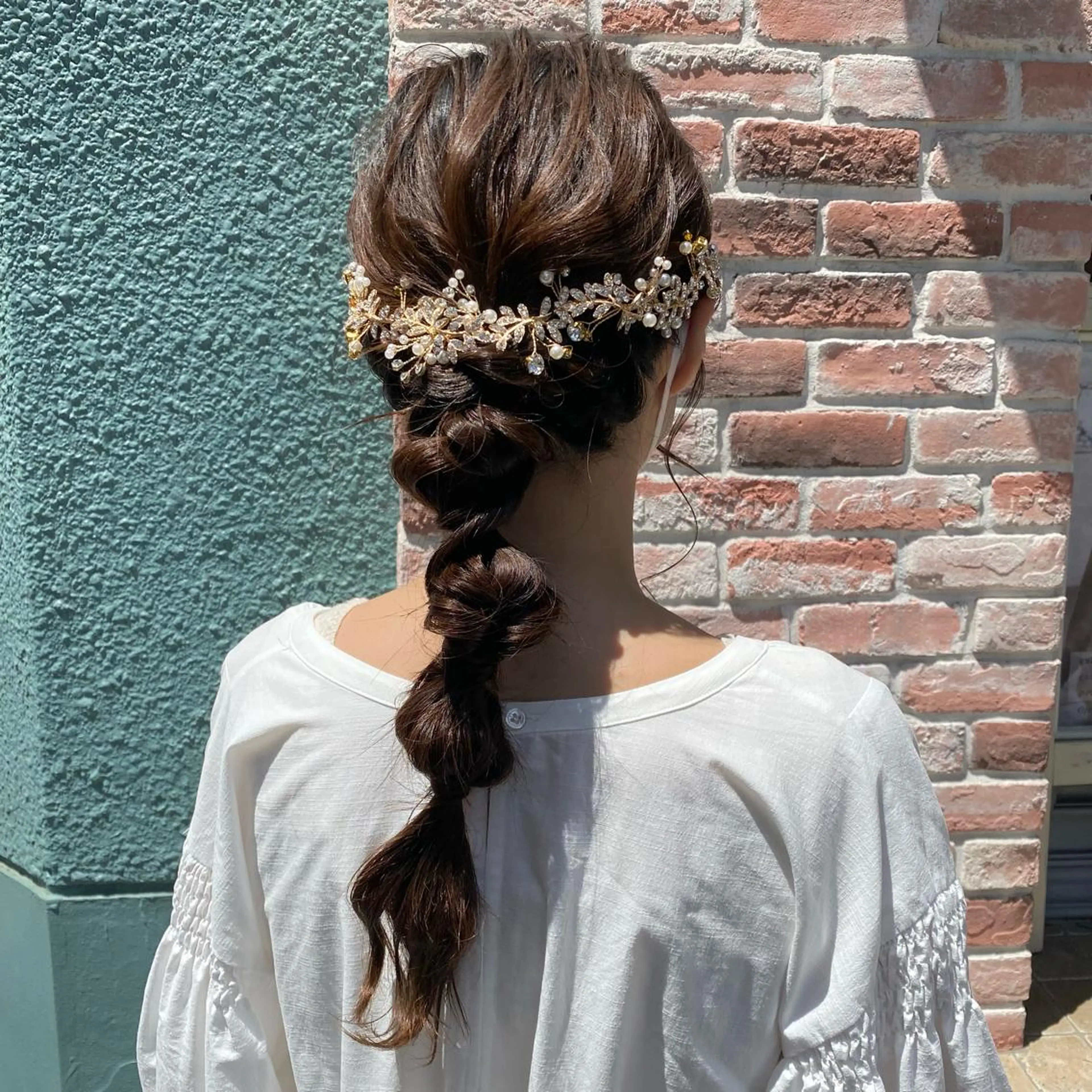 ヘアアレンジ 結婚式・ブライダル 髪飾り 関口 桃花🌷 暖色カラーのヘアスタイル