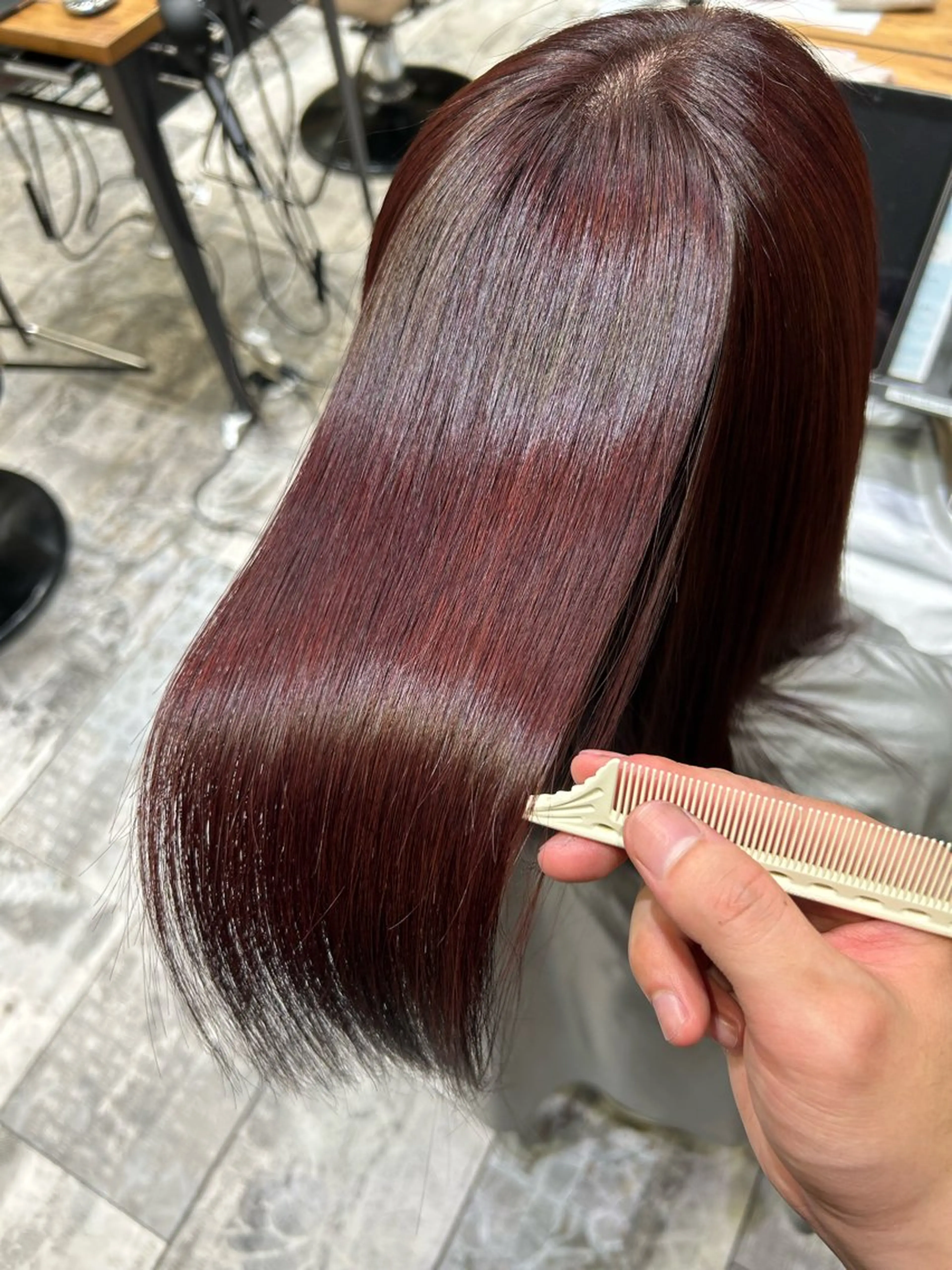 ロング カラー パーマ カット ヘアカラー 縮毛矯正 トリートメント 新宿✨顔周りカット 韓国ヘア/坂本亜裟海のヘアスタイル