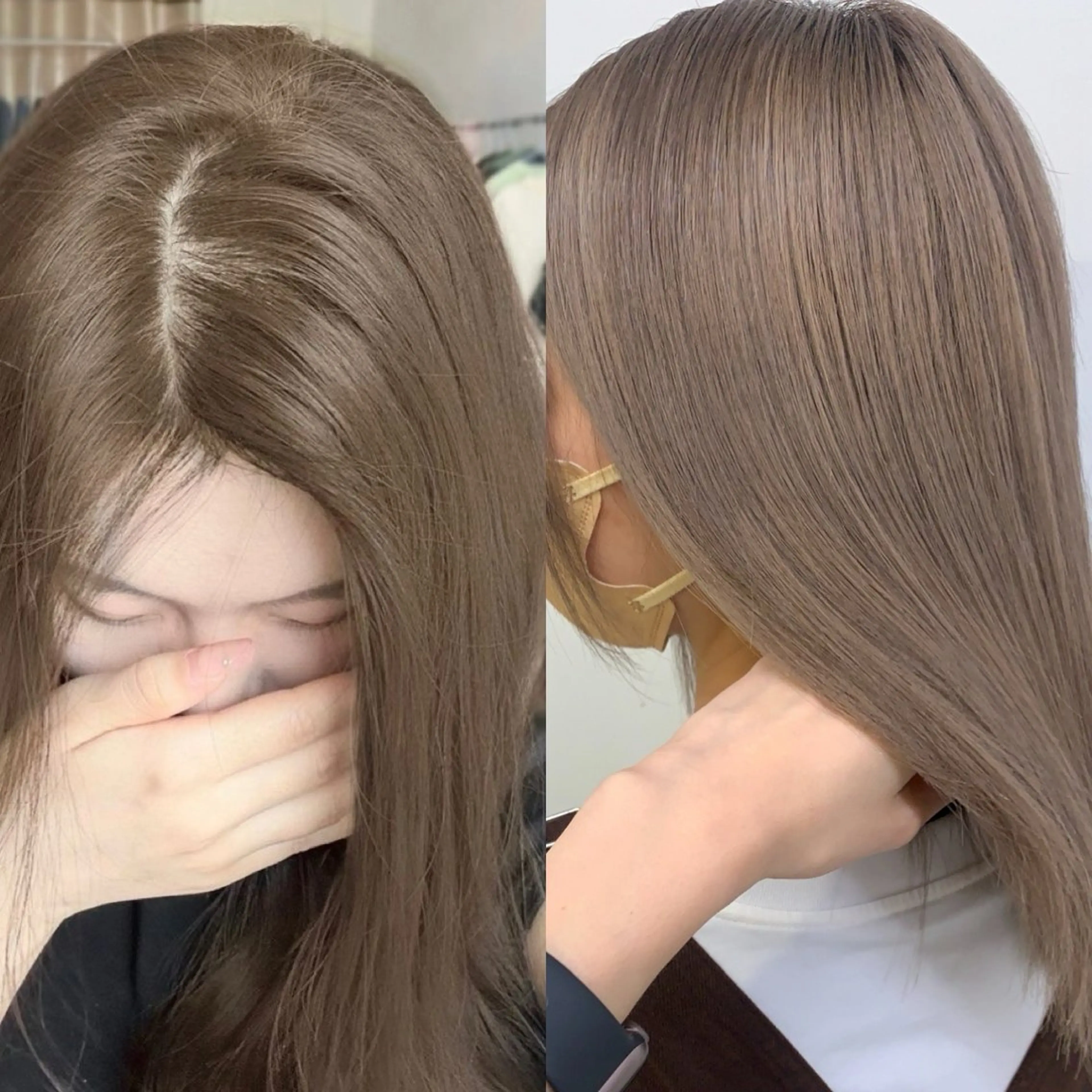 ミディアム ヘアカラー トリートメント ヘッドスパ ヘアセット 🥞ベージュ系カラー 【すずきりほ】🥞のヘアスタイル