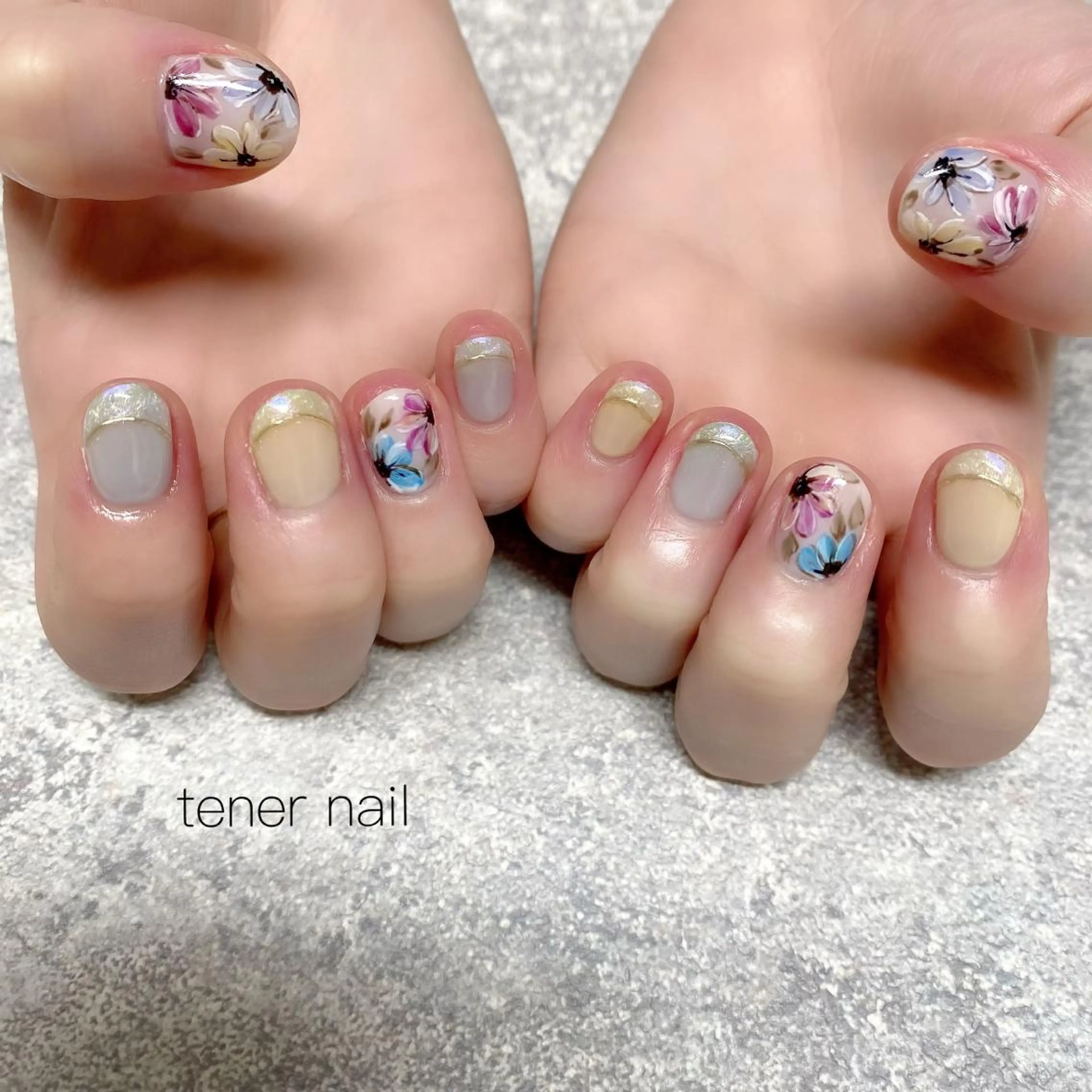 ネイル フラワーネイル フレンチネイル テネルネイル tener nailのネイルデザイン