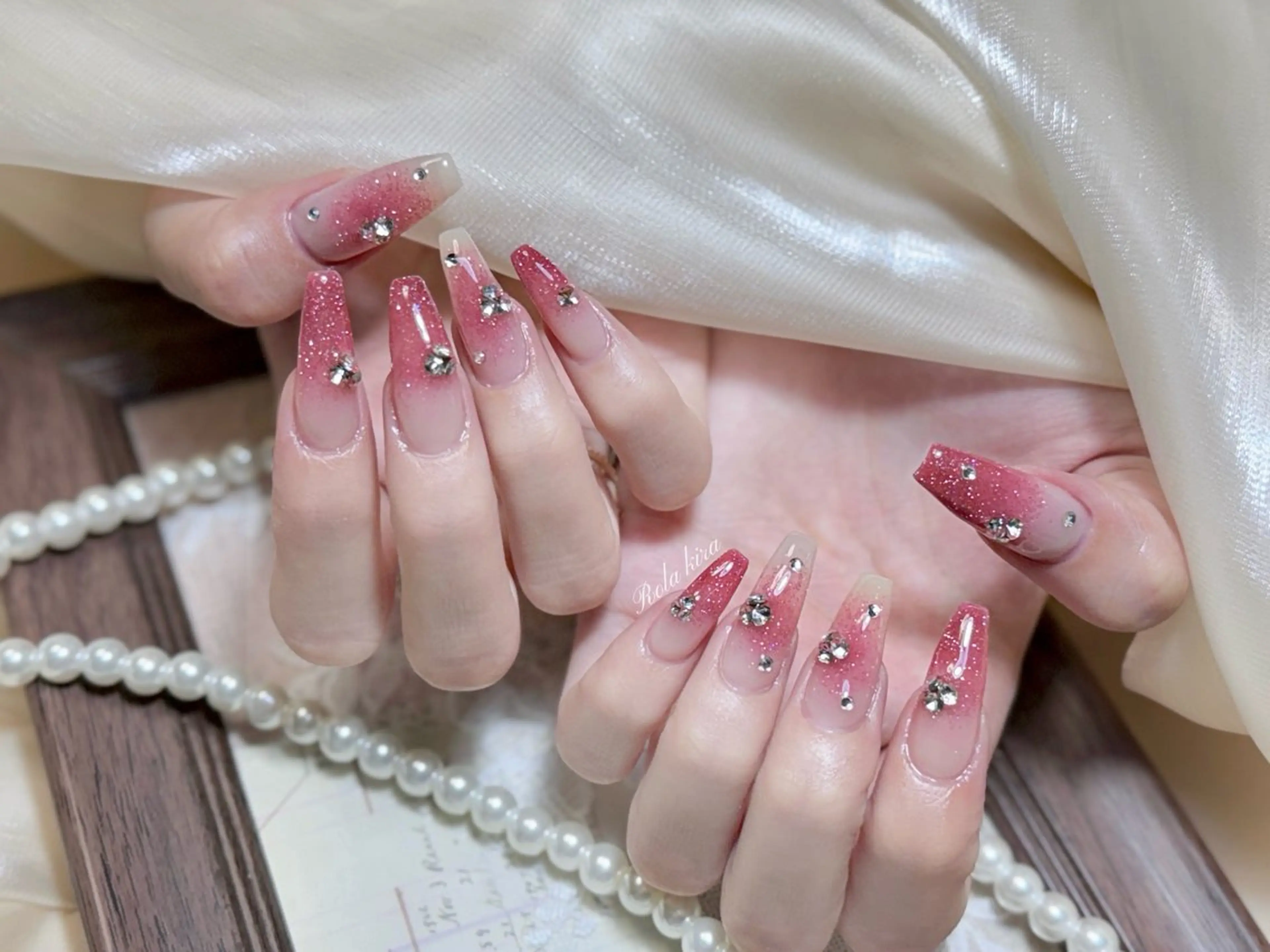 ネイル チークネイル 長さ出し フレンチネイル ジェルネイル 韓国ネイル ハンドネイル ユ ミのネイルデザイン