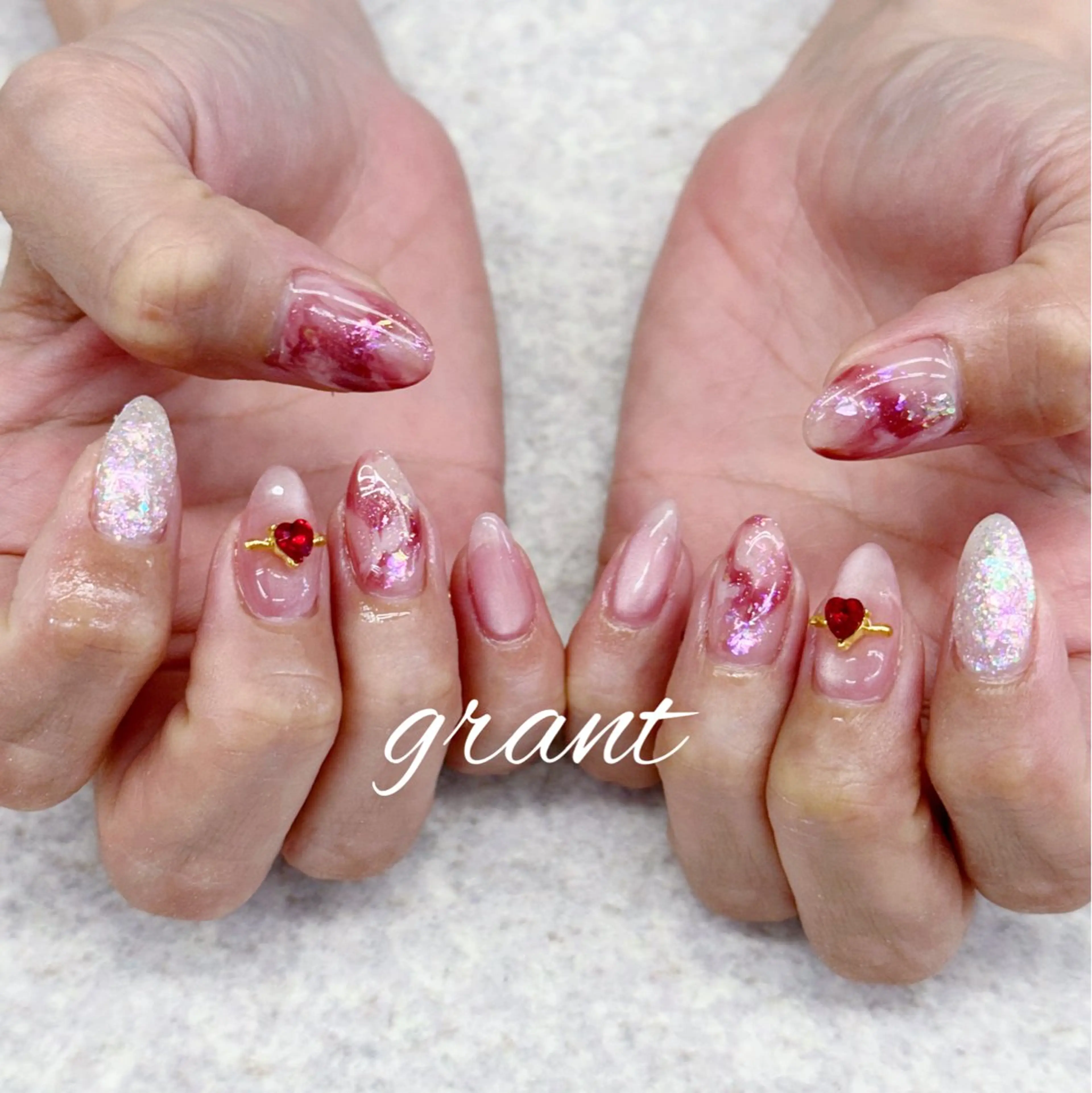 ネイル マグネットネイル ニュアンスネイル ハンドネイル nailsalon grantのネイルデザイン