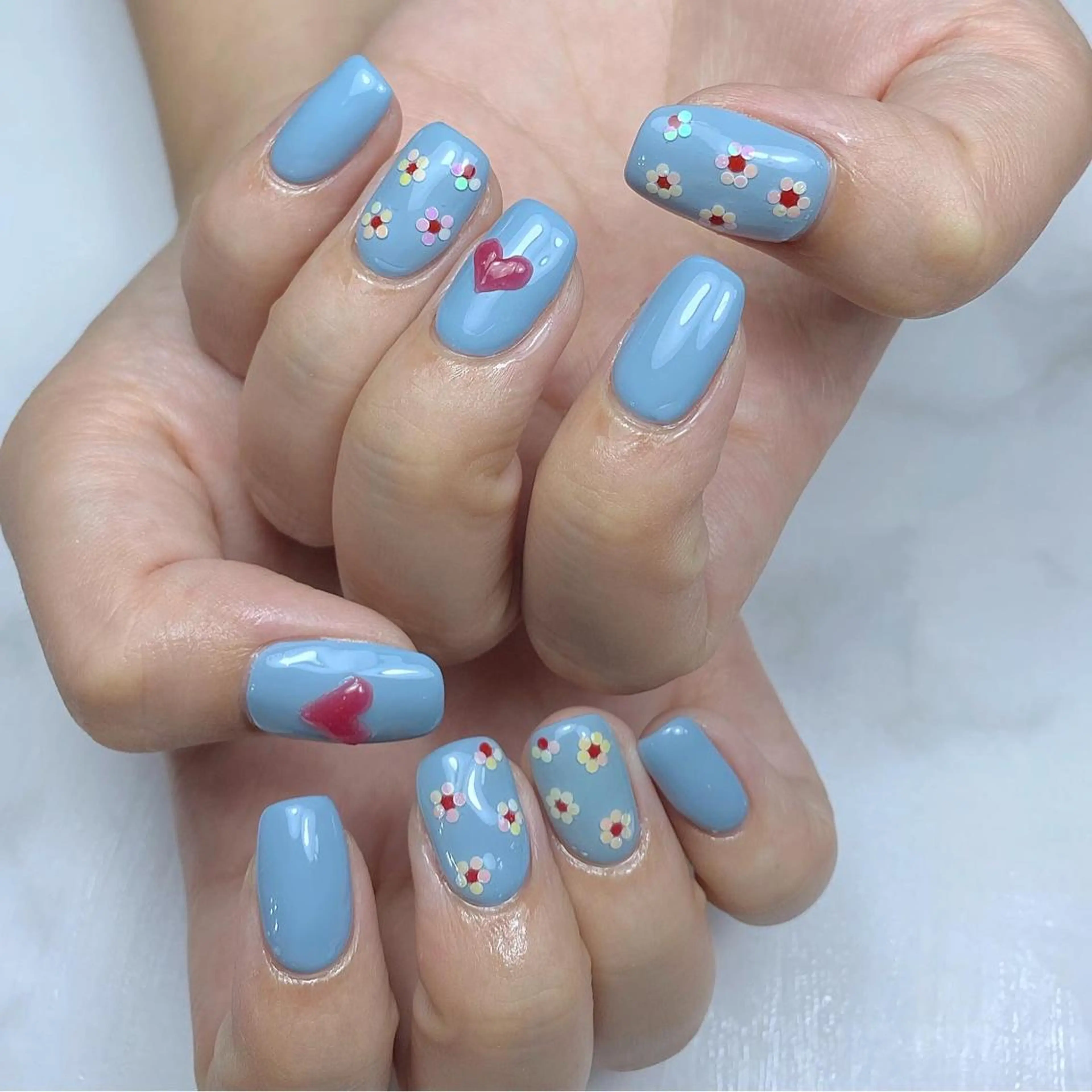 ネイル ハート ぷっくりネイル ameria meguのネイルデザイン