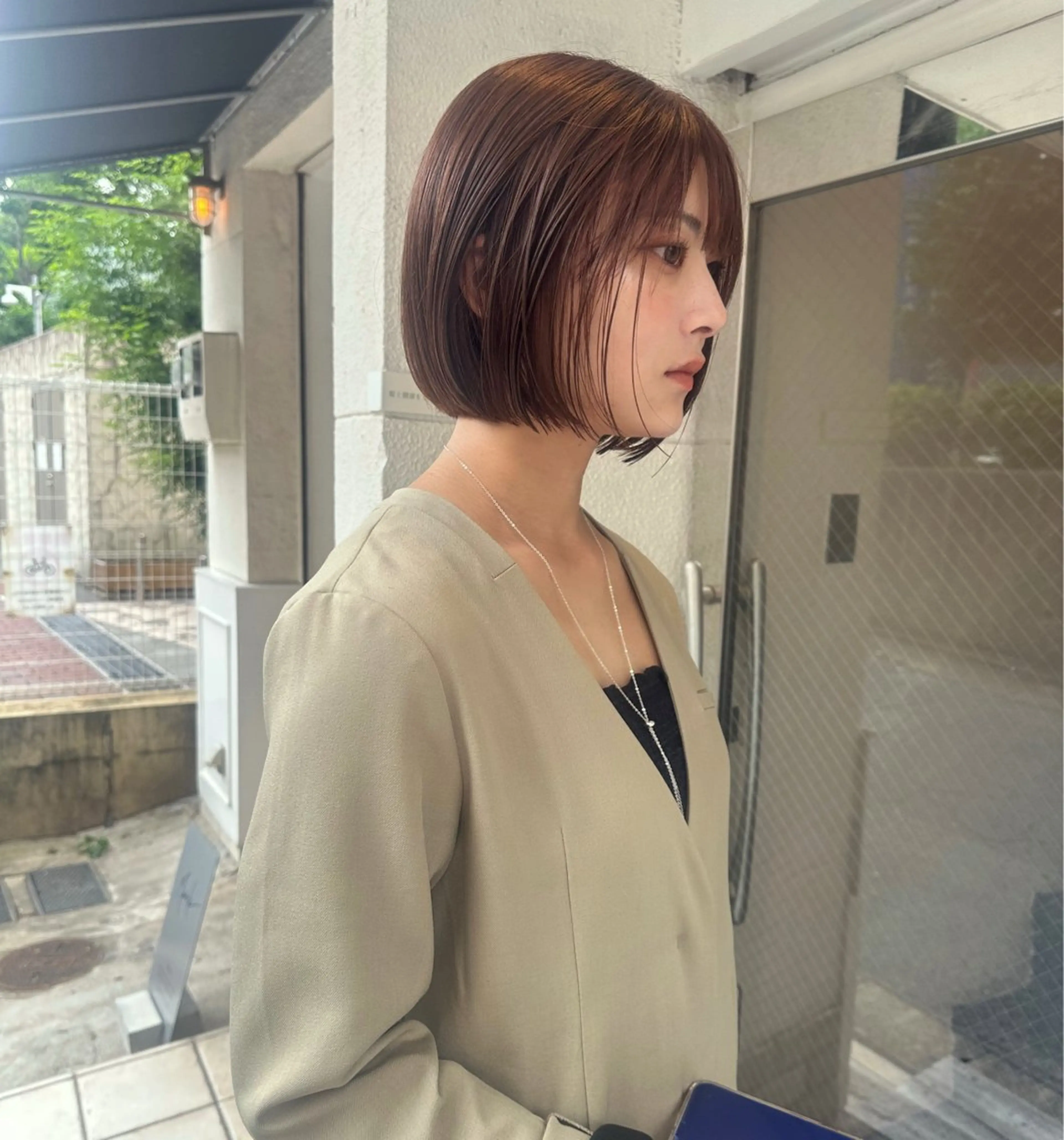 ショート カラー ブラウンカラー ボブ カット トリートメント Manaka🟤 今泉　Musiiikのヘアスタイル