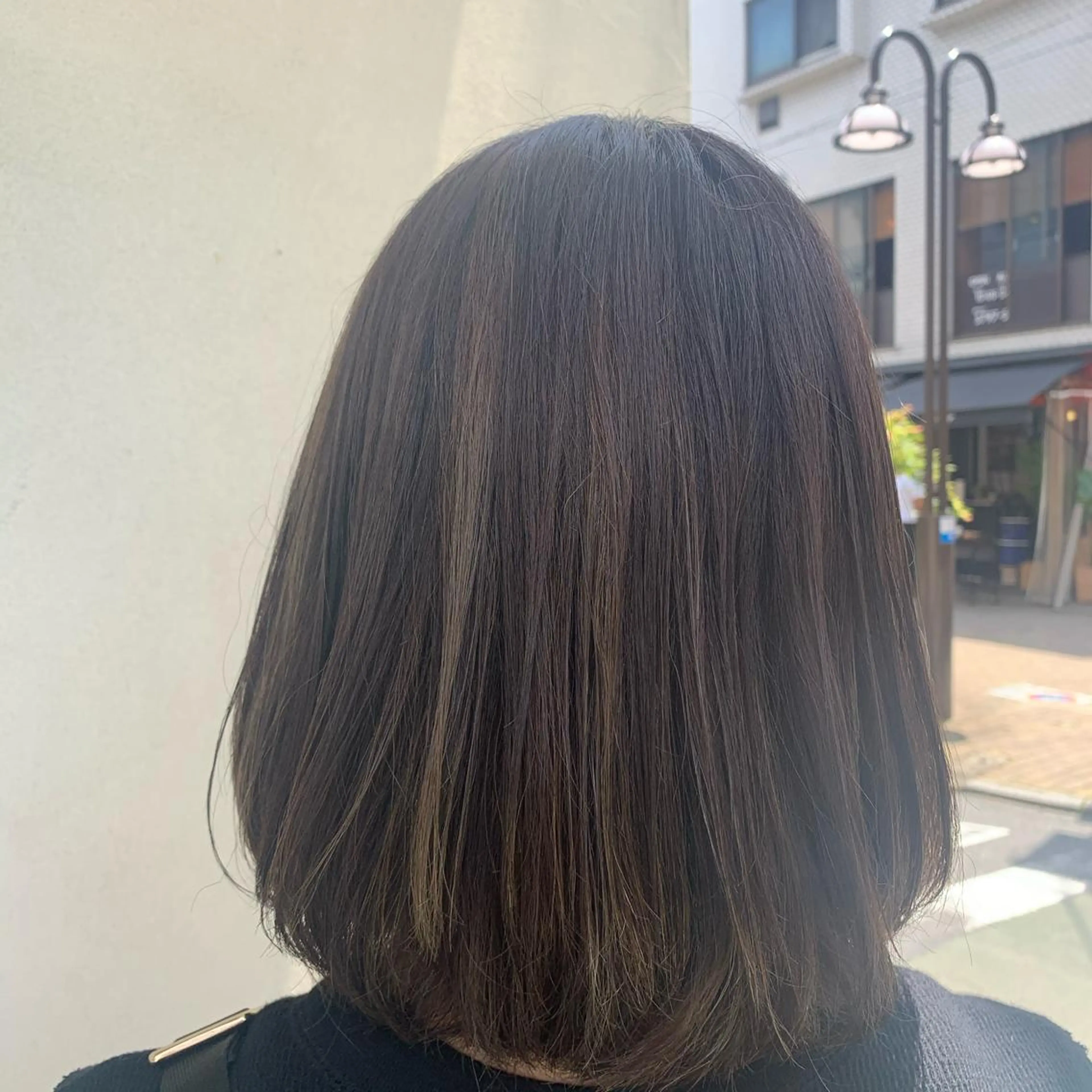 ミディアム カット ヘアカラー ボブ/美髪矯正 /佐藤 奈巳のヘアスタイル