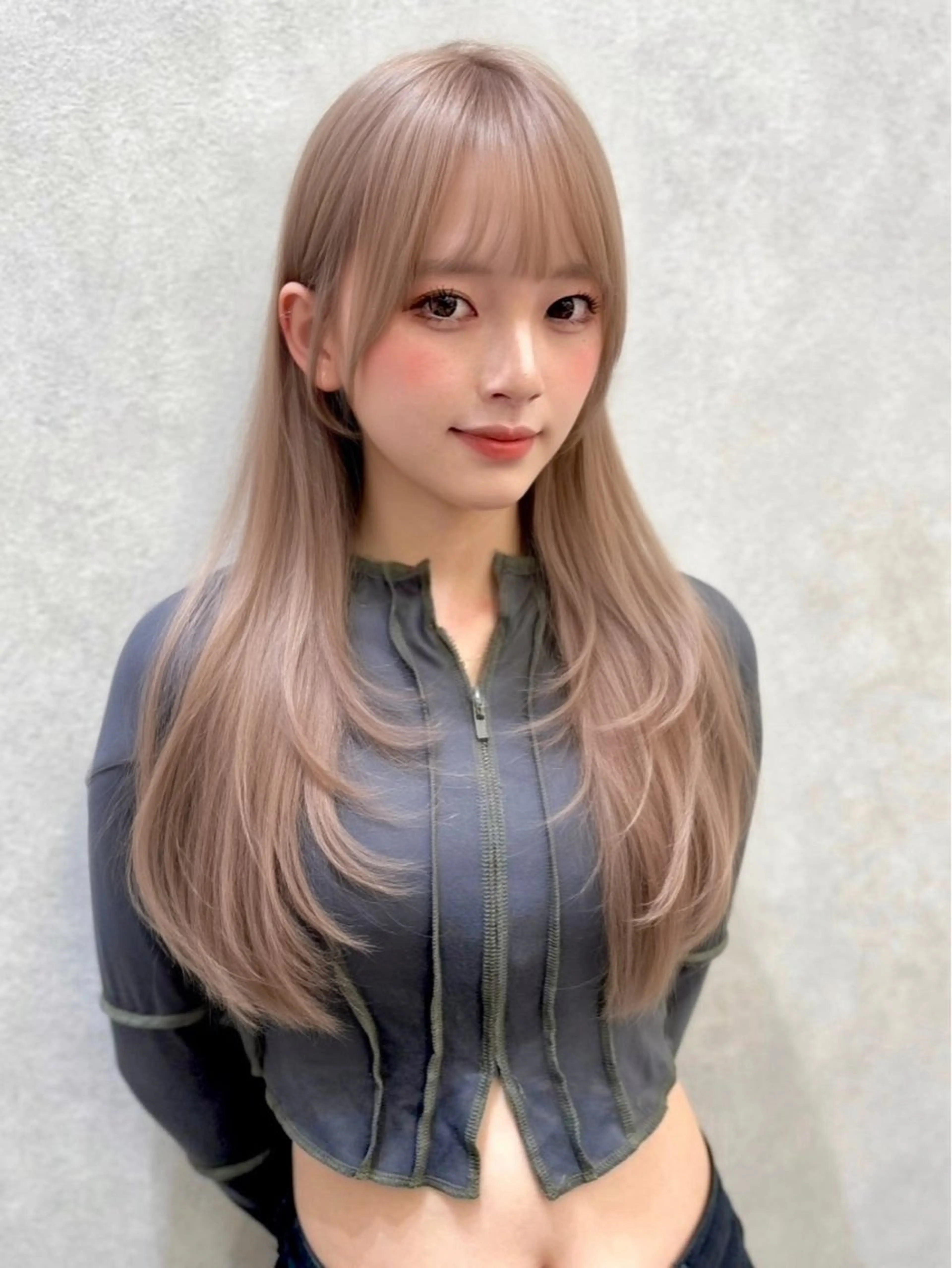 セミロング レイヤーカット カット ヘアカラー トリートメント ハルナ / 韓国ヘア♪のヘアスタイル