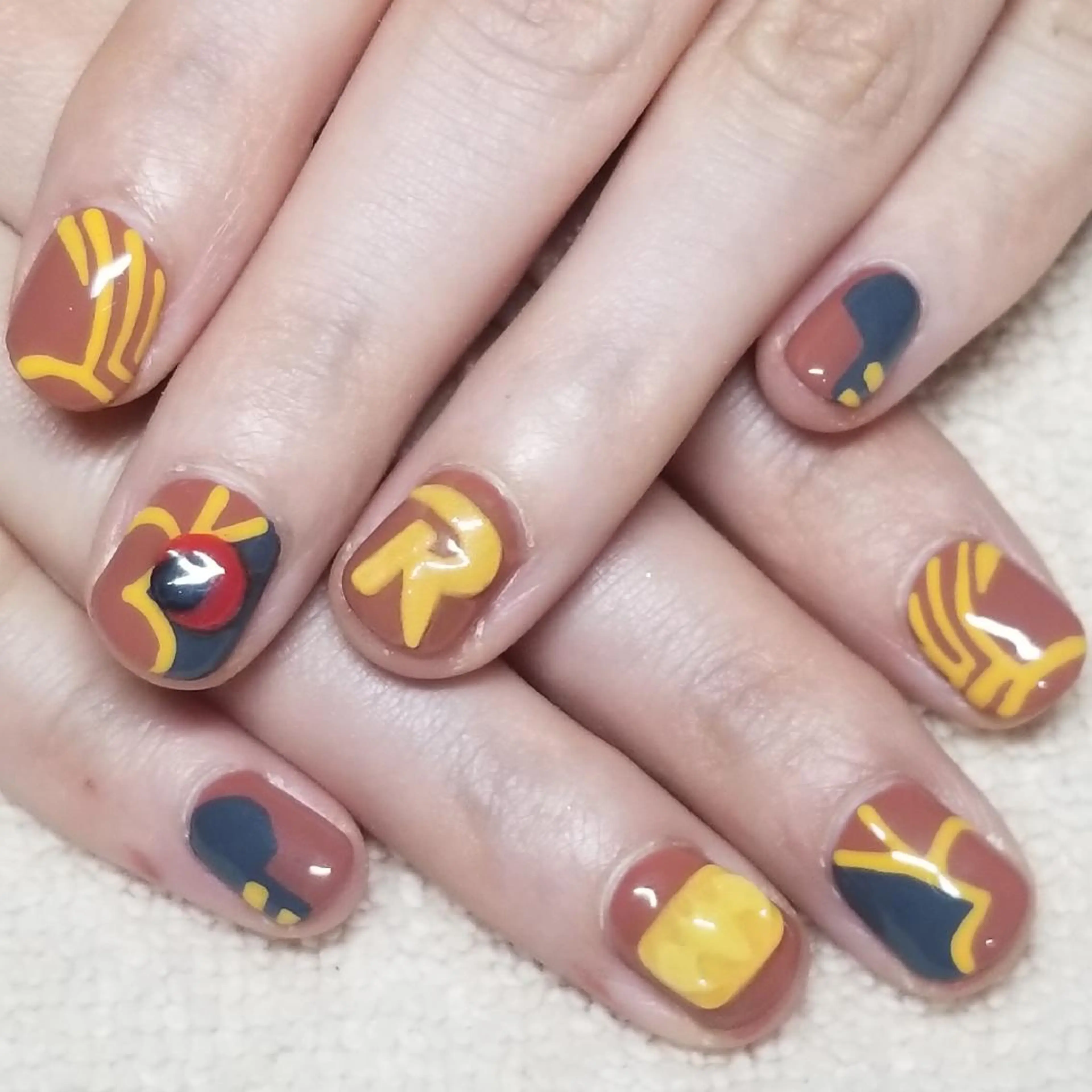 ネイル ブラウン ハンドネイル よしだ ひろきのネイルデザイン