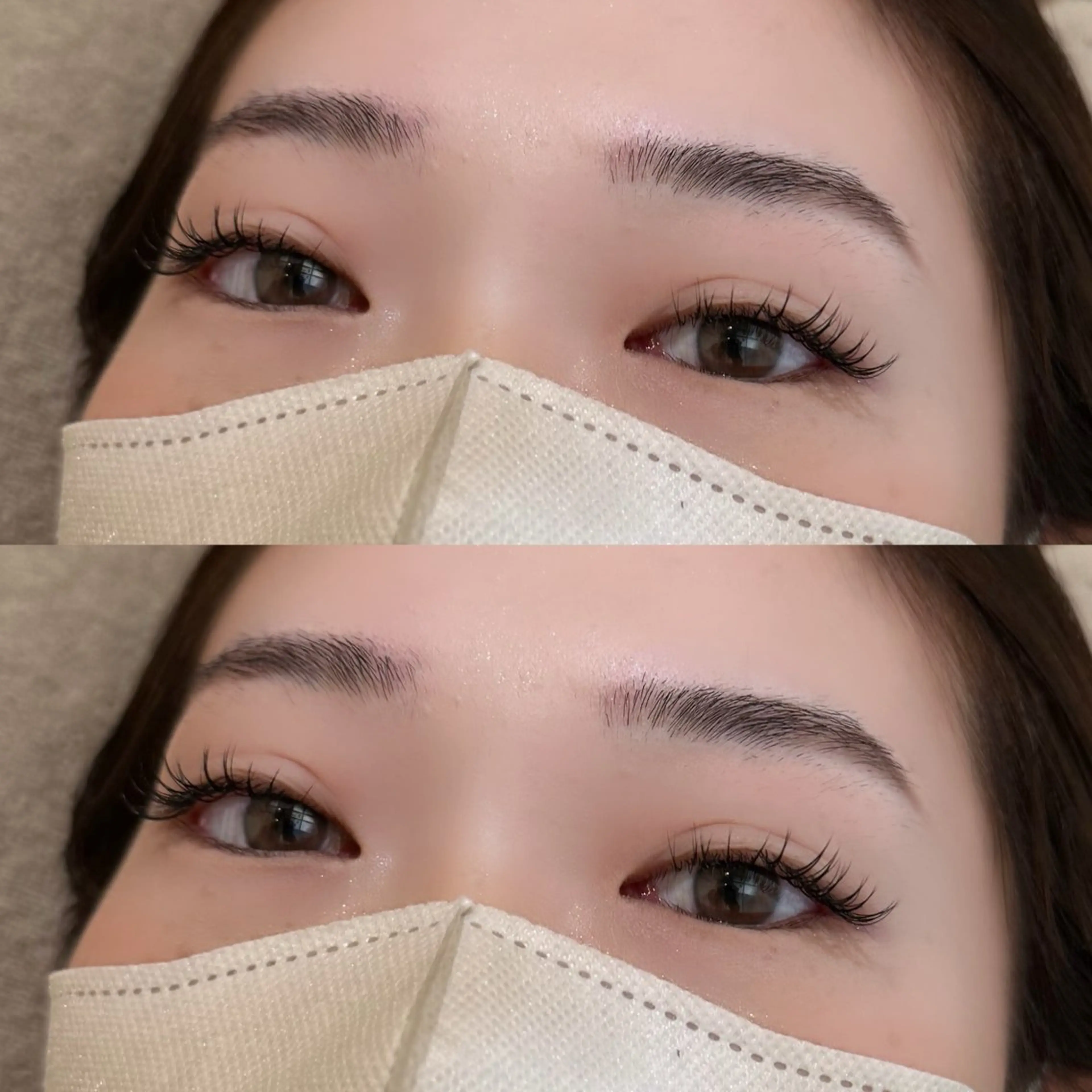 マツエク・マツパ レイヤー/顔周り/透 明感カラー/うる艶のヘアスタイル