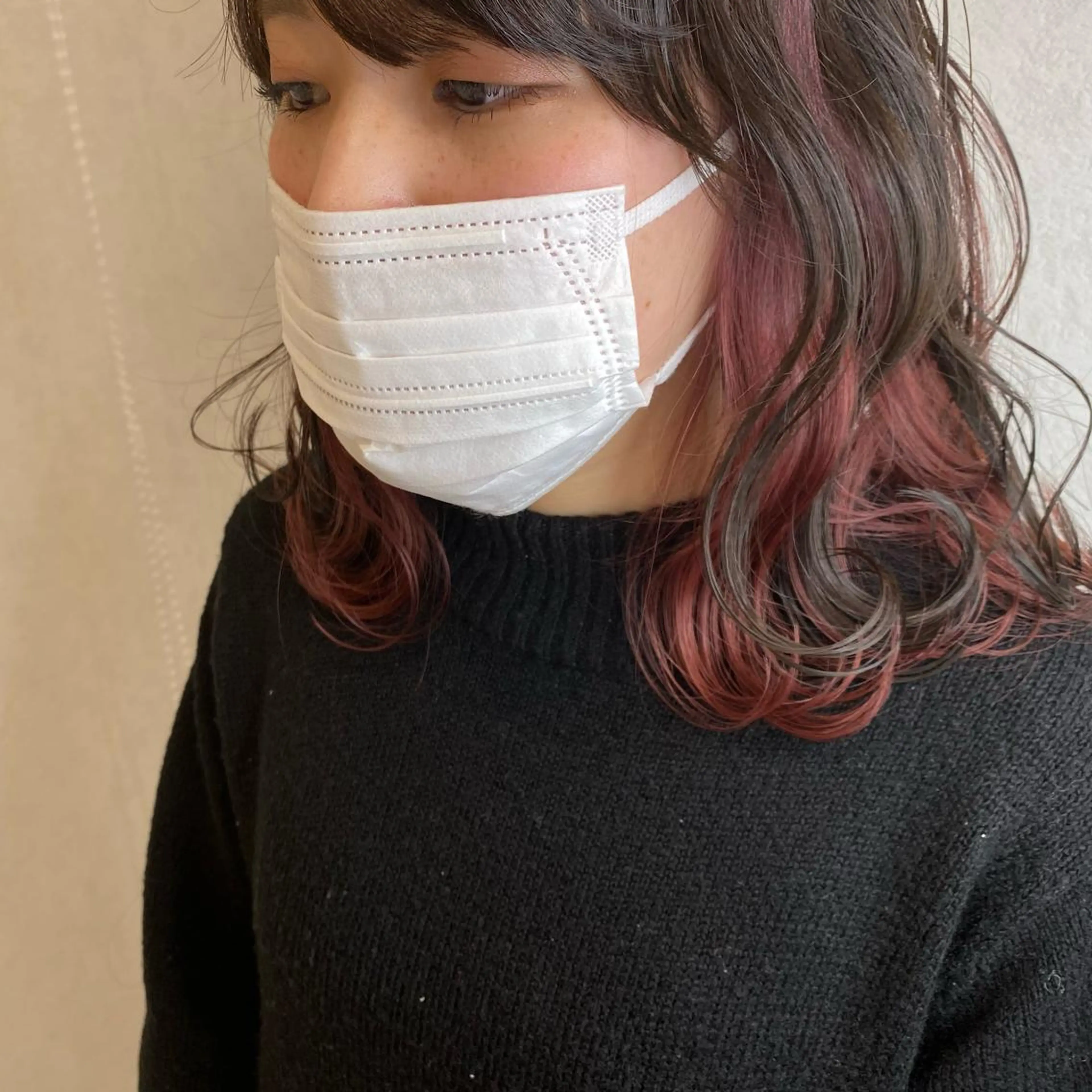 ミディアム カラー ムトウセイマ/ 縮毛矯正/ブリーチのヘアスタイル