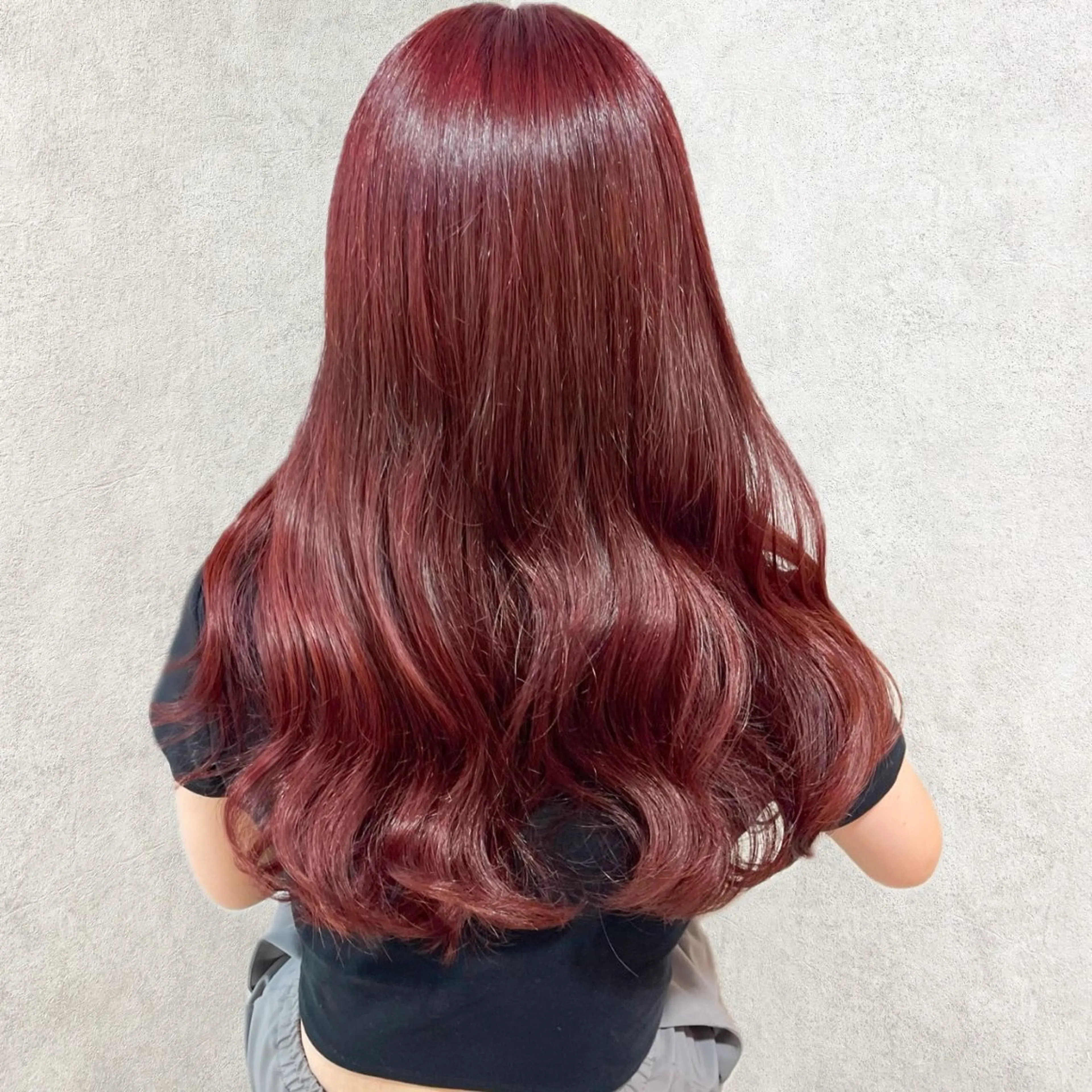 ロング カラー レッドカラー 髪質改善 カット ヘアカラー 🎀ミルクティー/暖 色×レイヤー/マリアのヘアスタイル