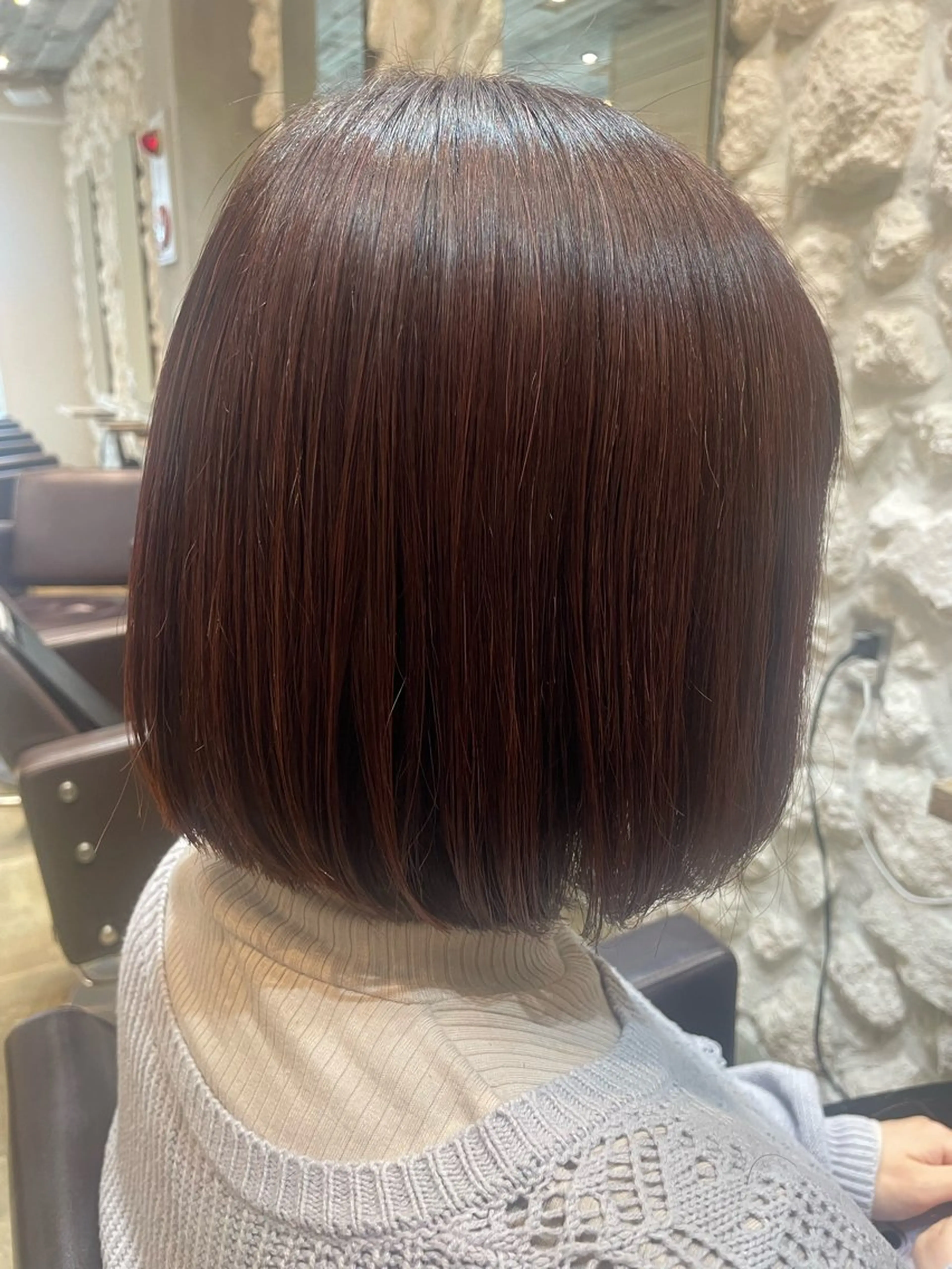 ショート カラー ブラウンカラー レッドカラー レッドブラウン ボブ カット ヘアカラー トリートメント 樋川 早紀のヘアスタイル