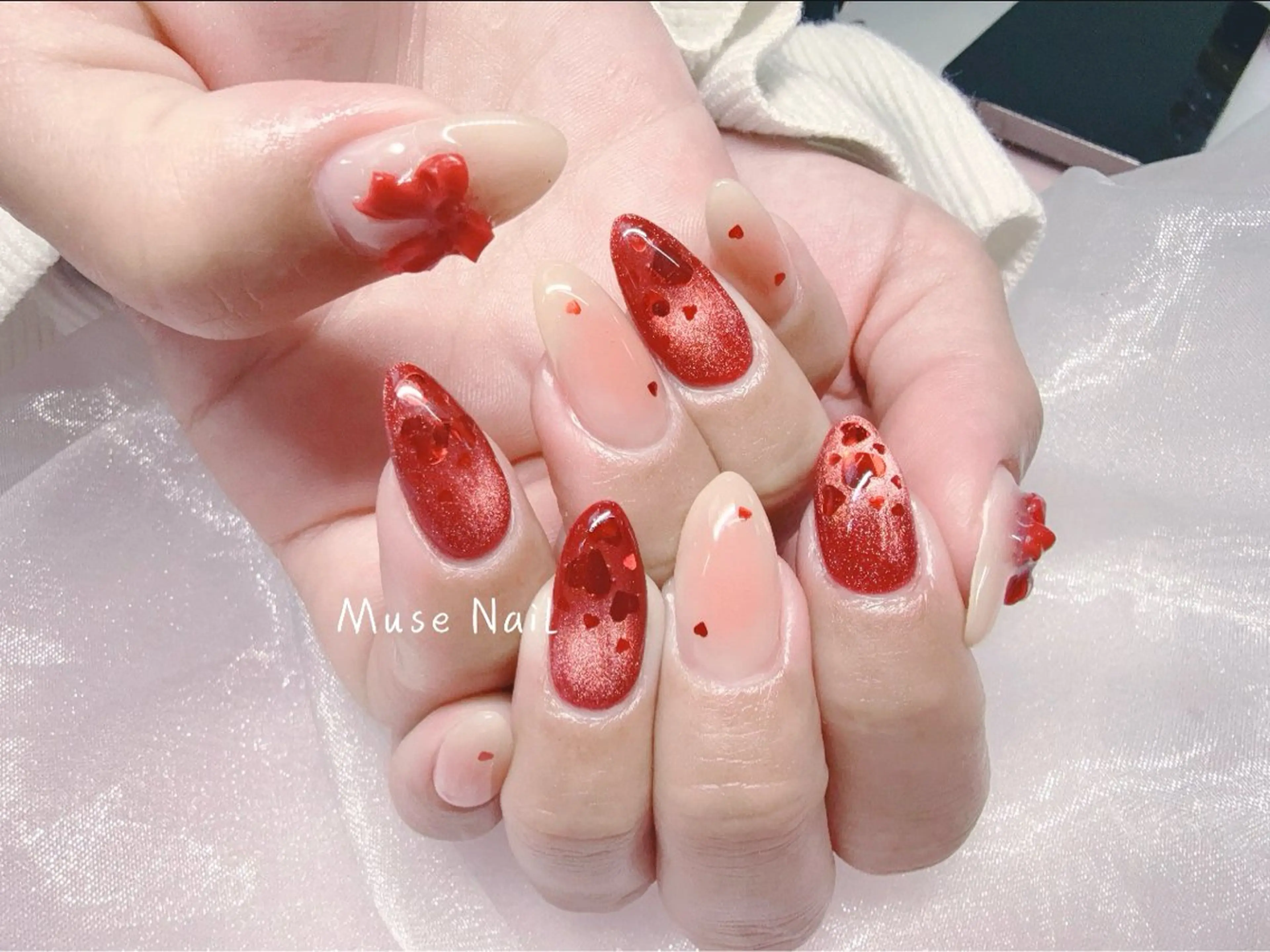 ネイル バレンタイン ハンドネイル muse nailのネイルデザイン