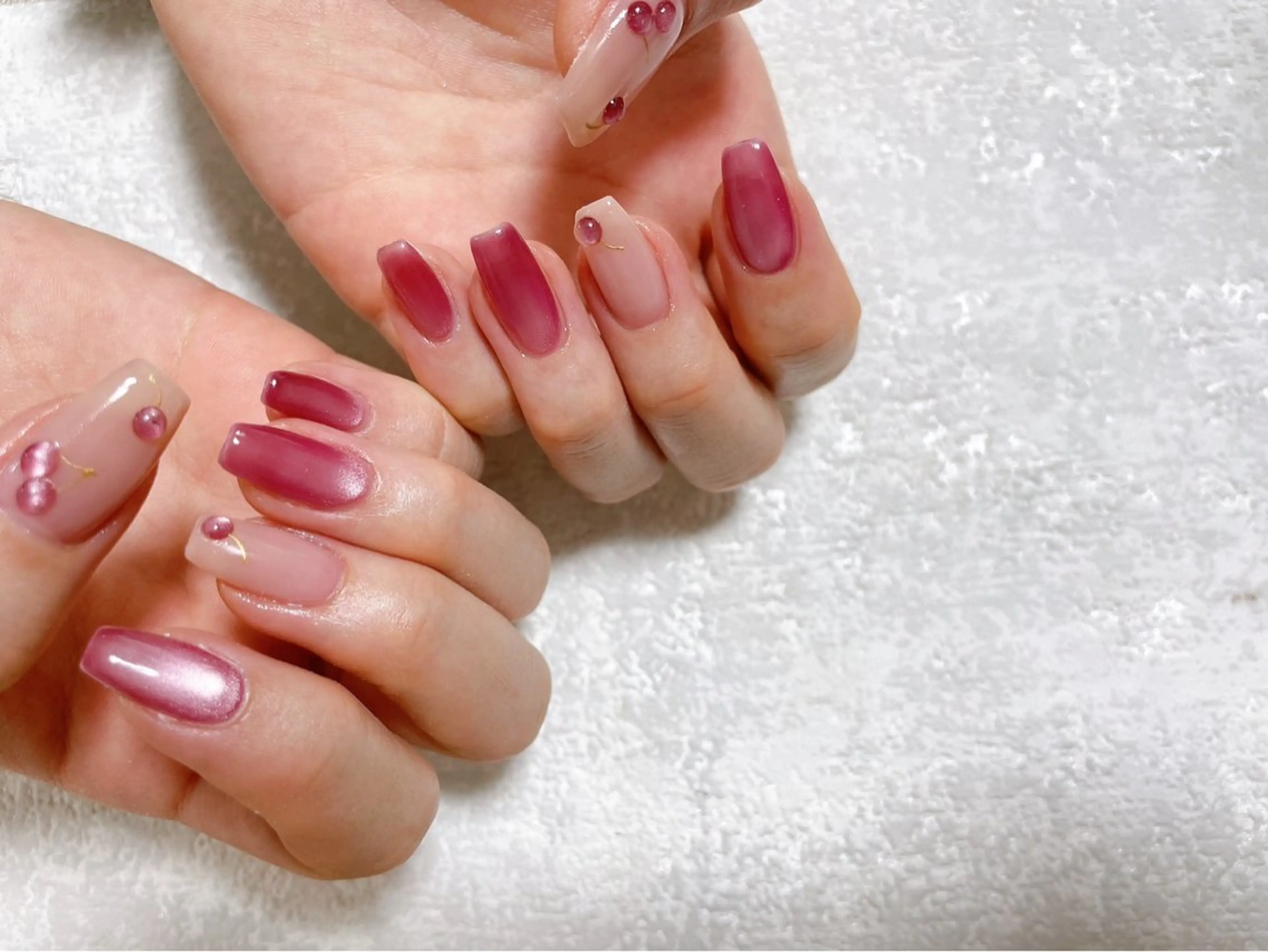 ネイル ジェルネイル マグネットネイル メンズネイル パラジェル 春ネイル kiki nail たまプラーザのネイルデザイン