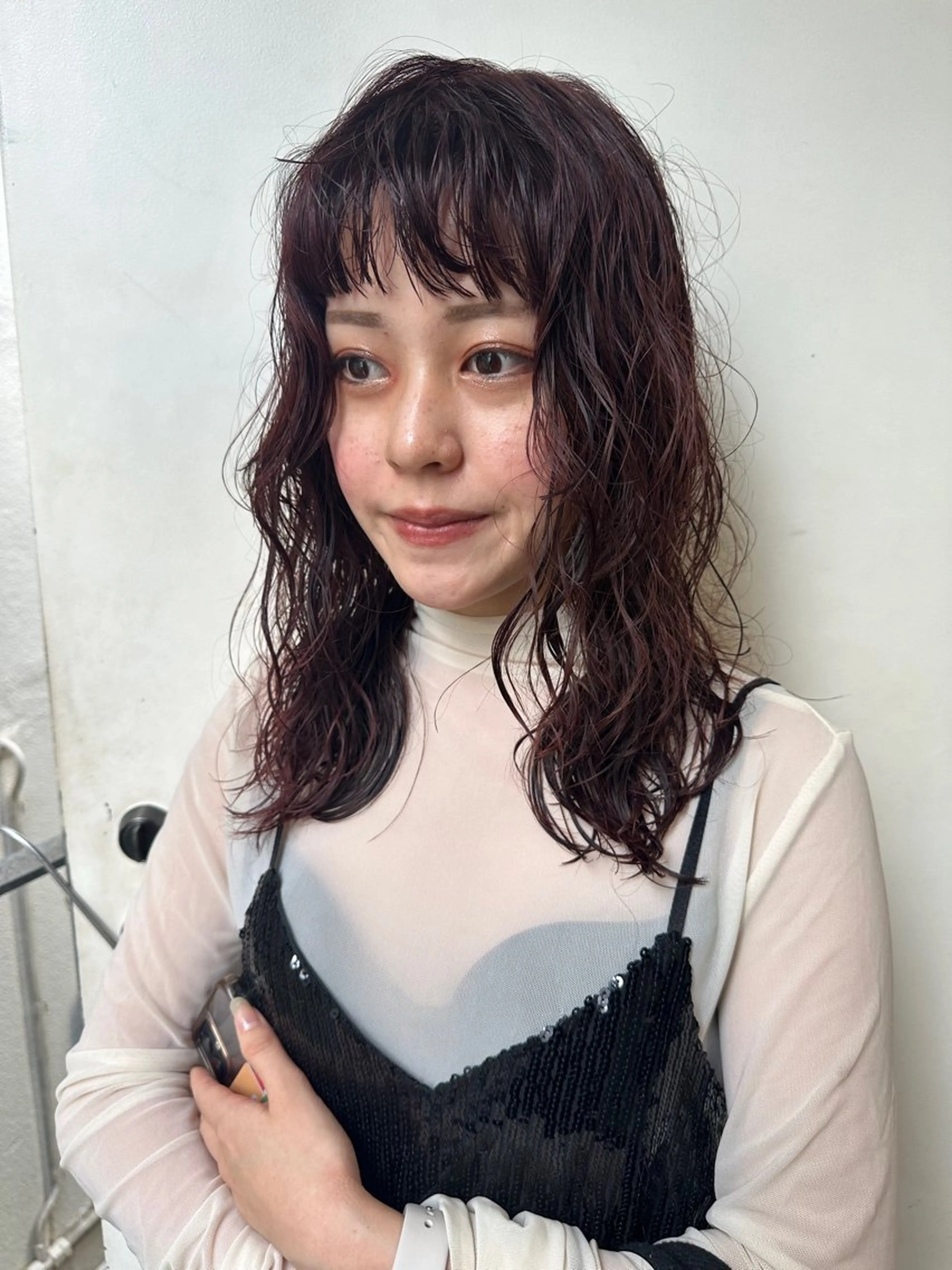 セミロング カラー セミロングパーマ ryuei /原宿のヘアスタイル