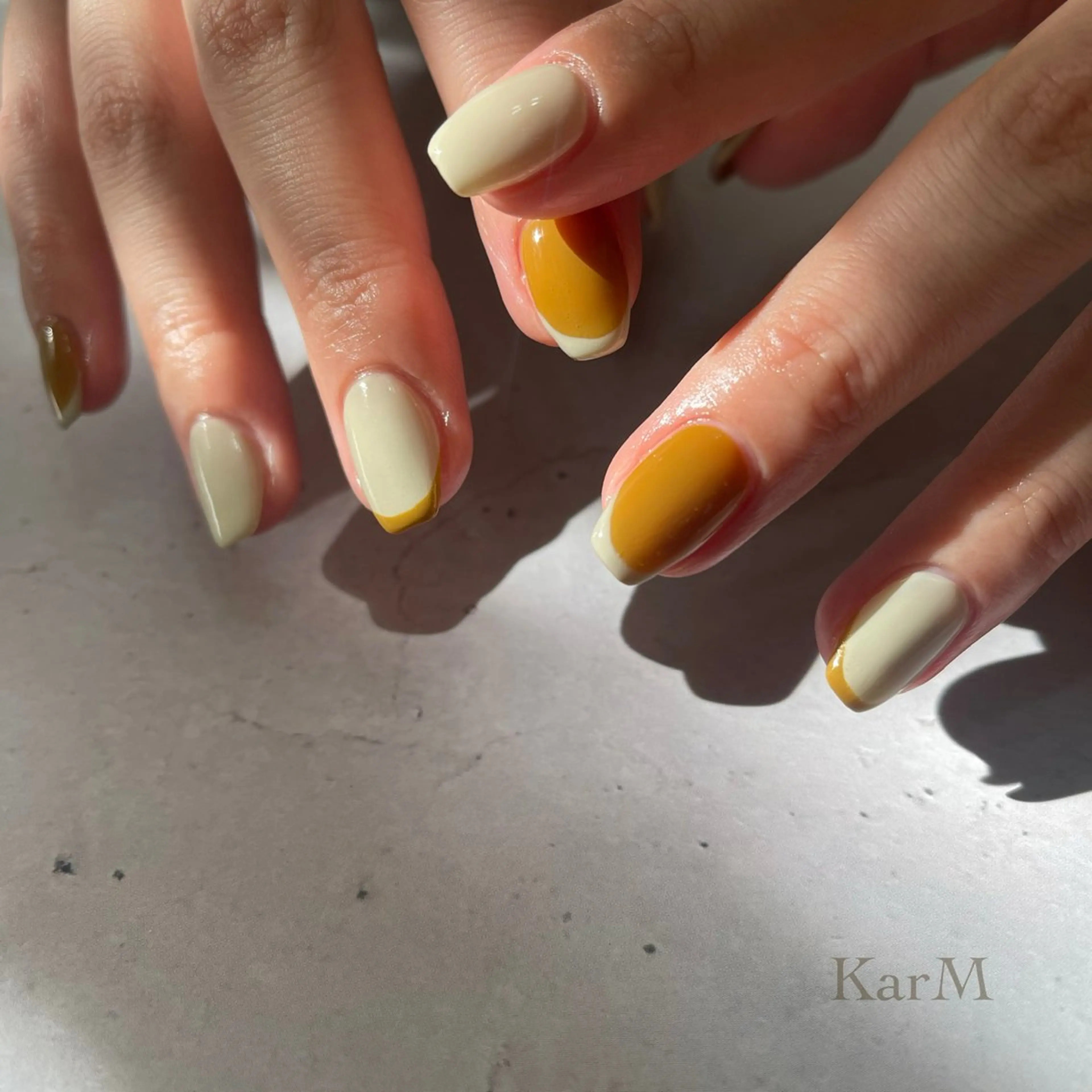 ネイル オーロラネイル チークネイル フットネイル フレンチネイル 韓国ネイル ハンドネイル ogino karinのネイルデザイン