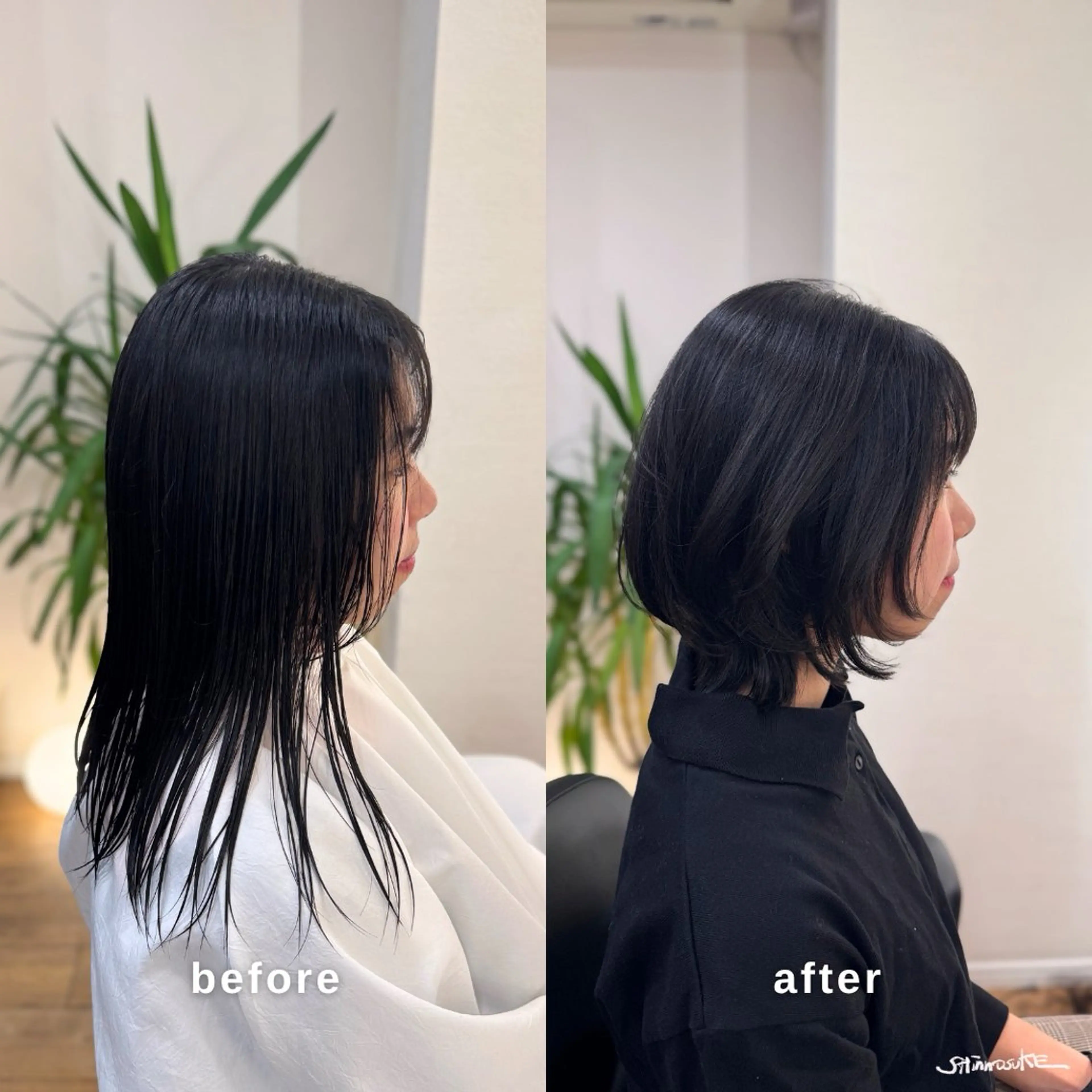 ミディアム レイヤーカット 外ハネヘア カット トリートメント しんのすけ /モデルさん募集中のヘアスタイル