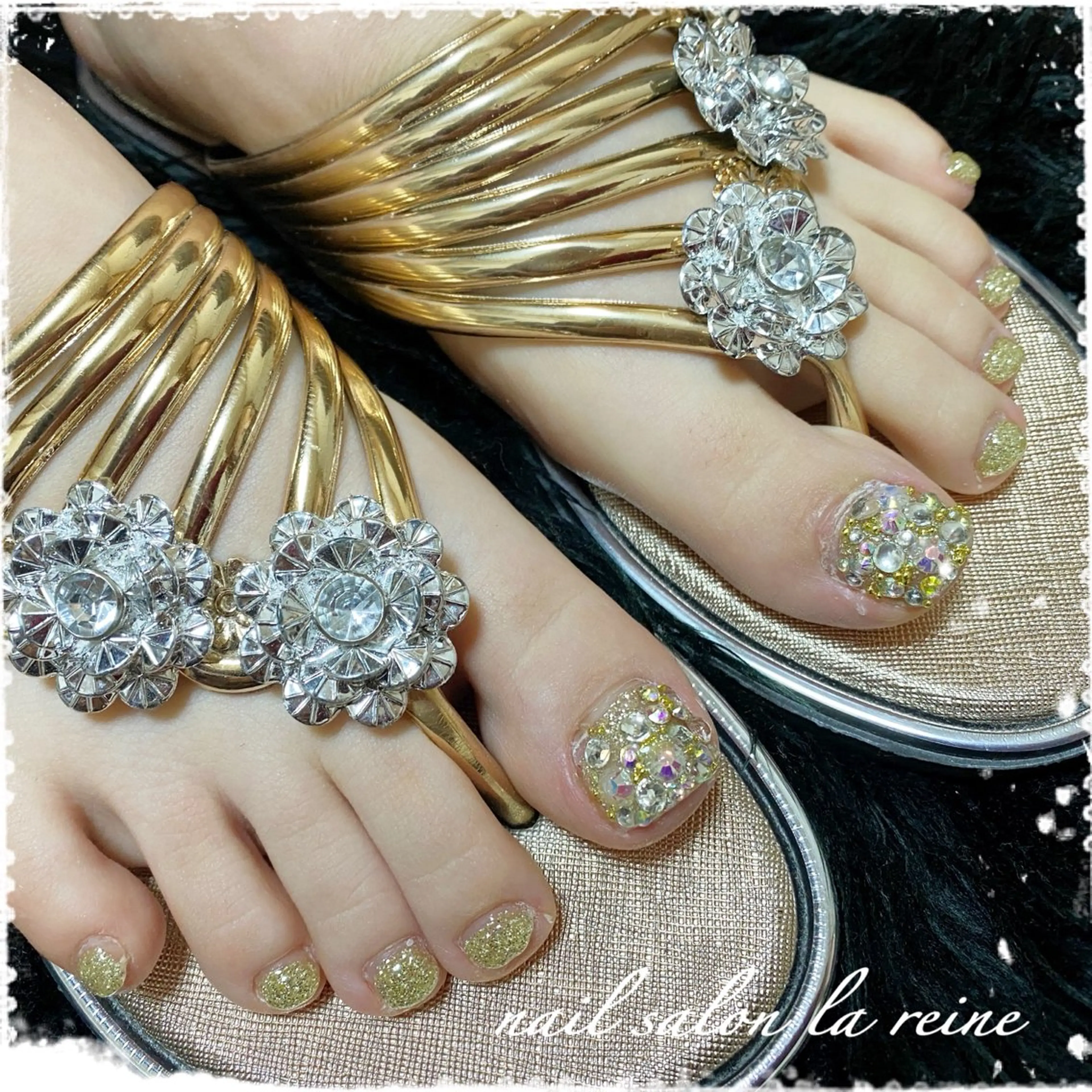 ネイル アートネイル フットネイル ゴージャス フットネイル nail salon  la reine所属・nail salon la reineのネイルデザイン