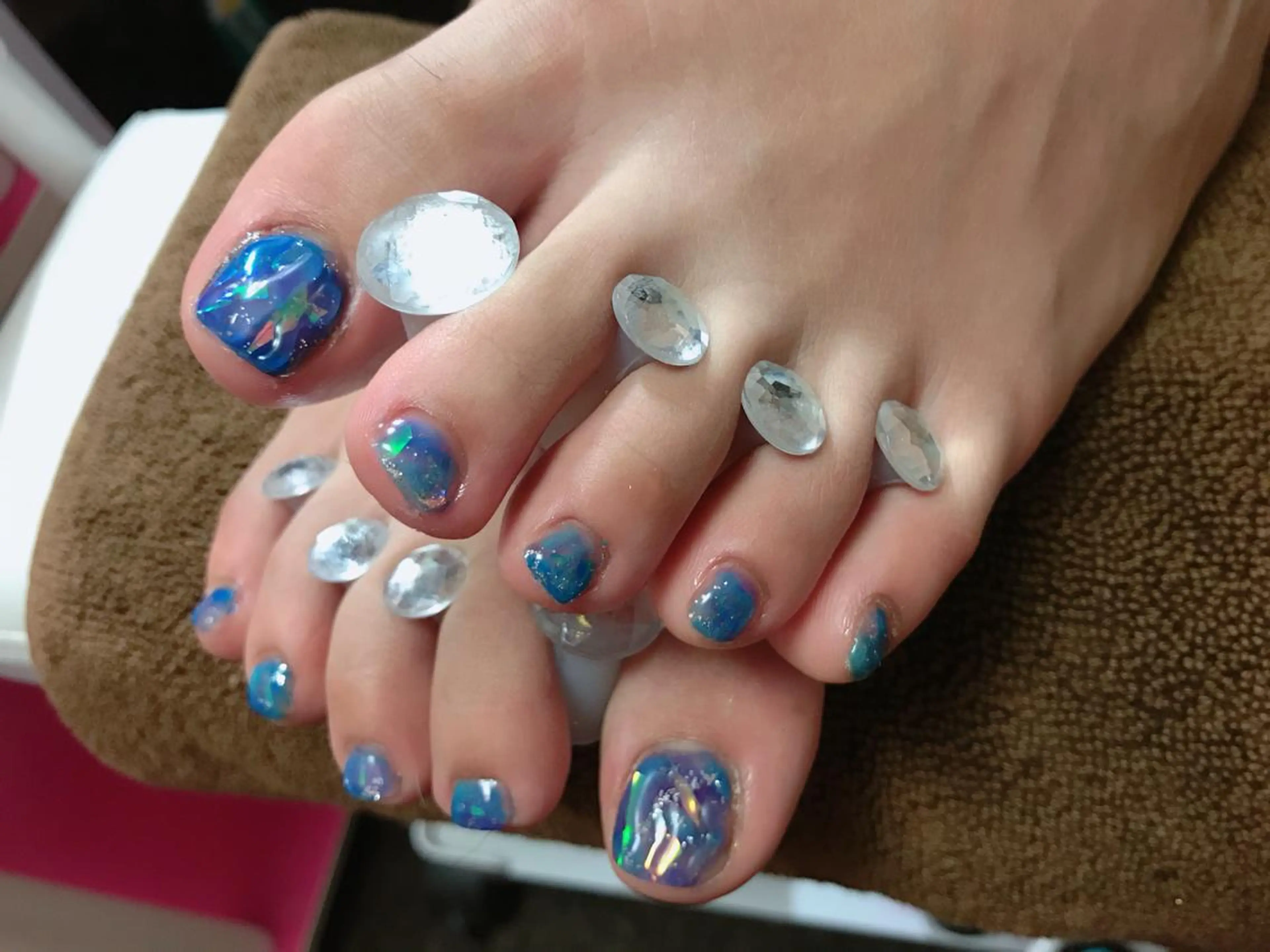 ネイル ブルー フットネイル Nail Salon macherieのネイルデザイン