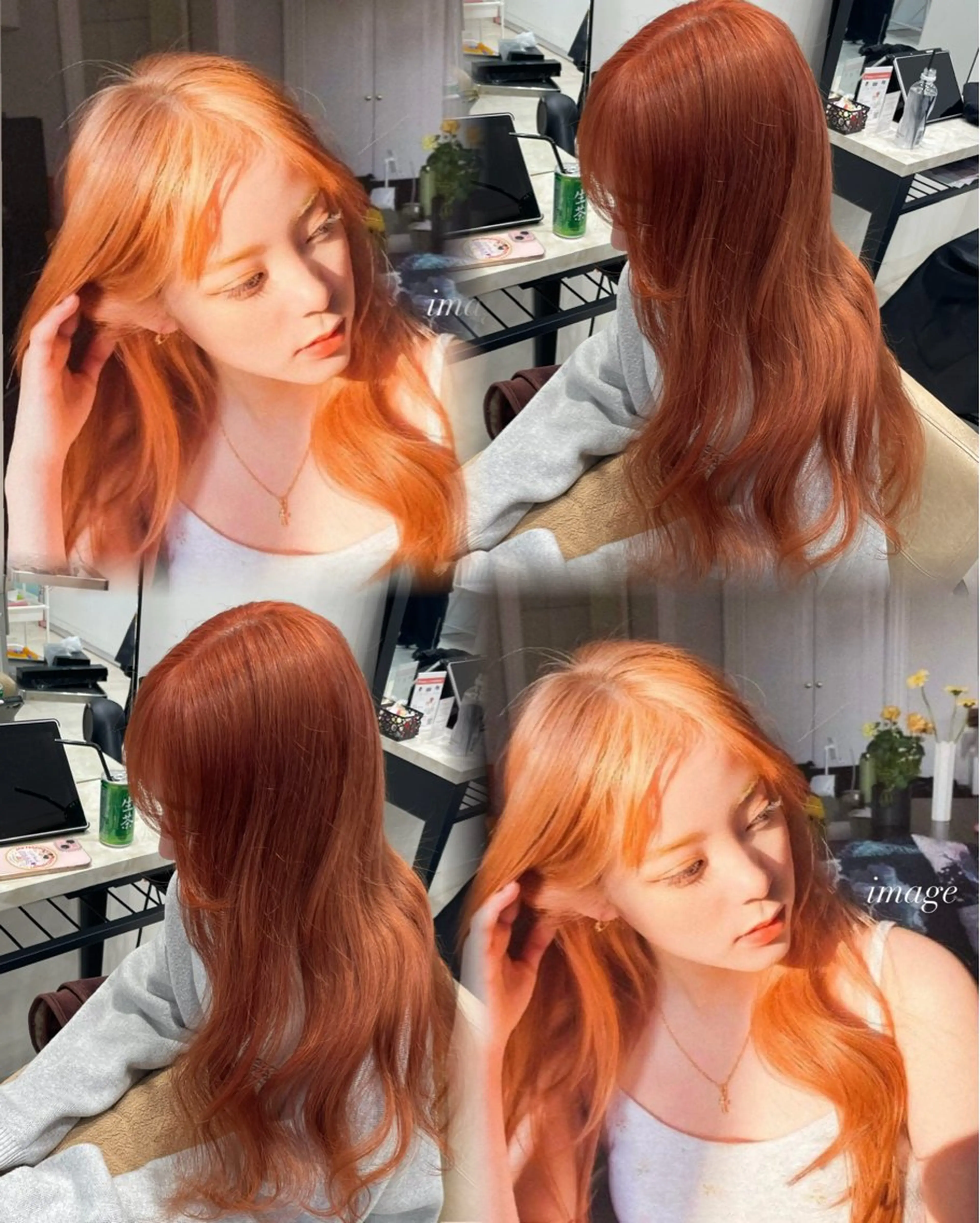 ロング カラー ヘアカラー 韓国風ハッシュカット 似合わせレイヤー池袋のヘアスタイル