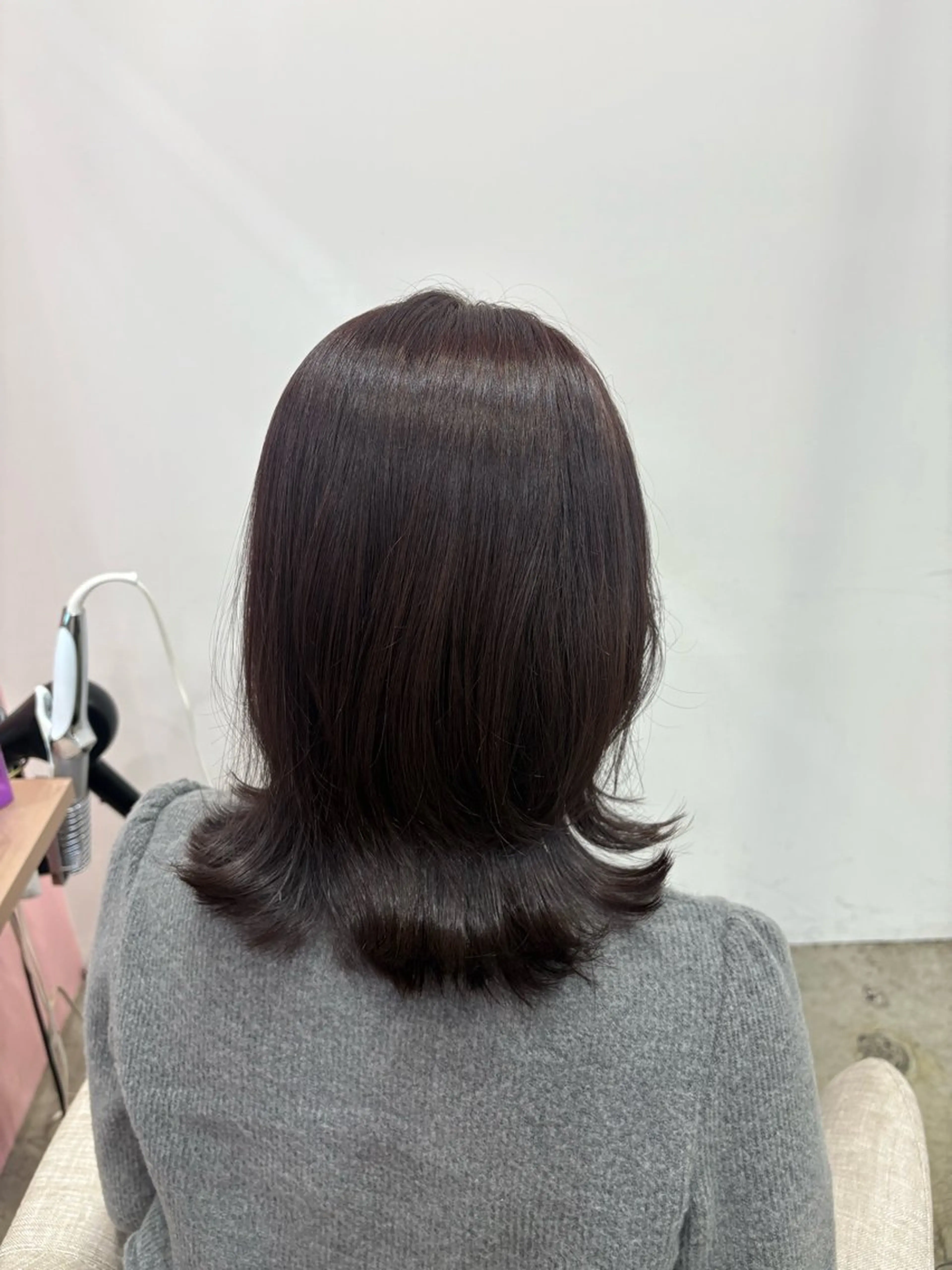 ミディアム カラー Miu 名古屋カット ミディアム/ピンク髪のヘアスタイル