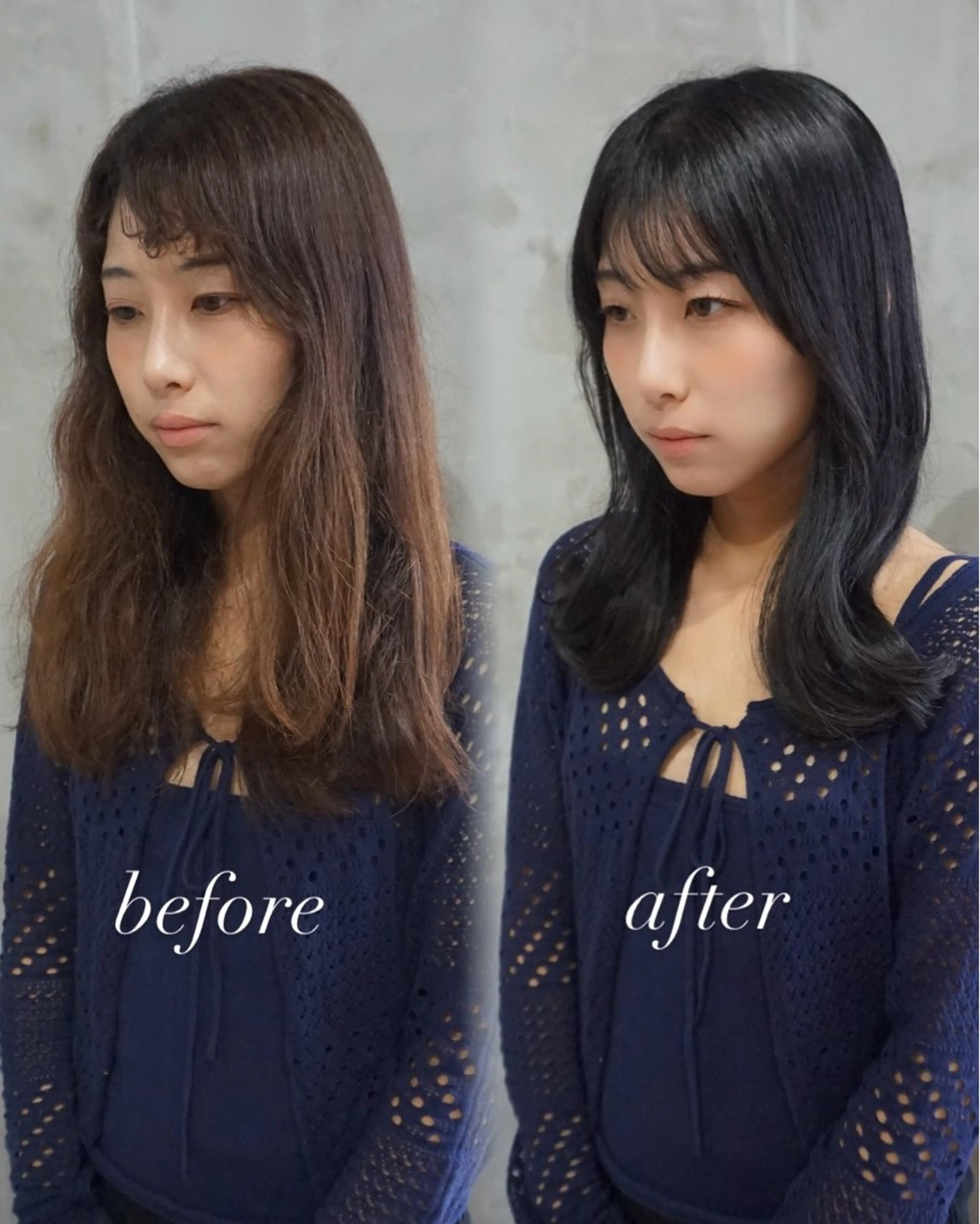 【⚡️劇的before after⚡️】骨格髪質診断カウンセリング+似合わせカット +透明感ケアカラー+トリートメントの写真