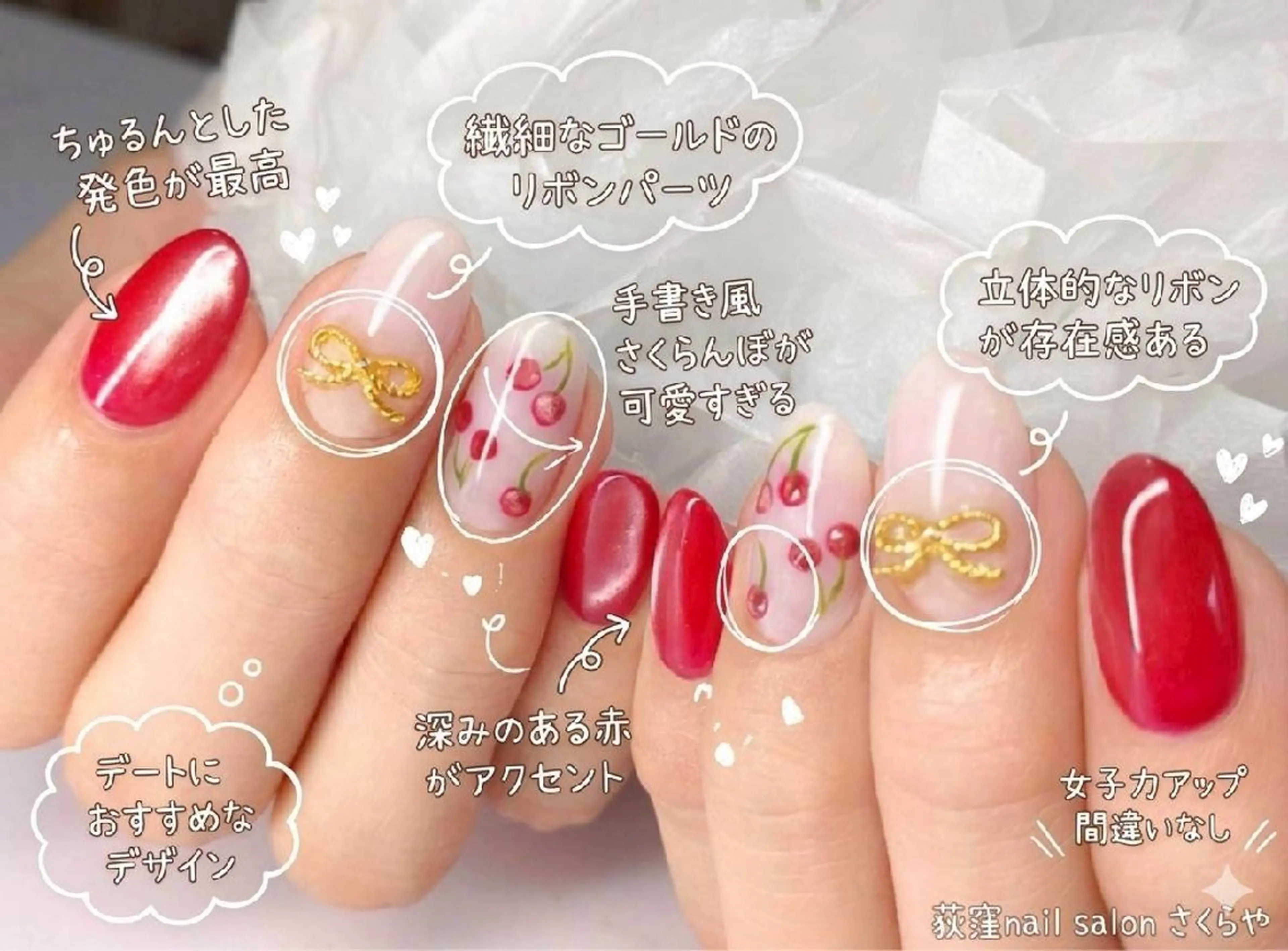ネイル ガーリー 持ち込み さくらや❤ パラジェル使用のネイルデザイン