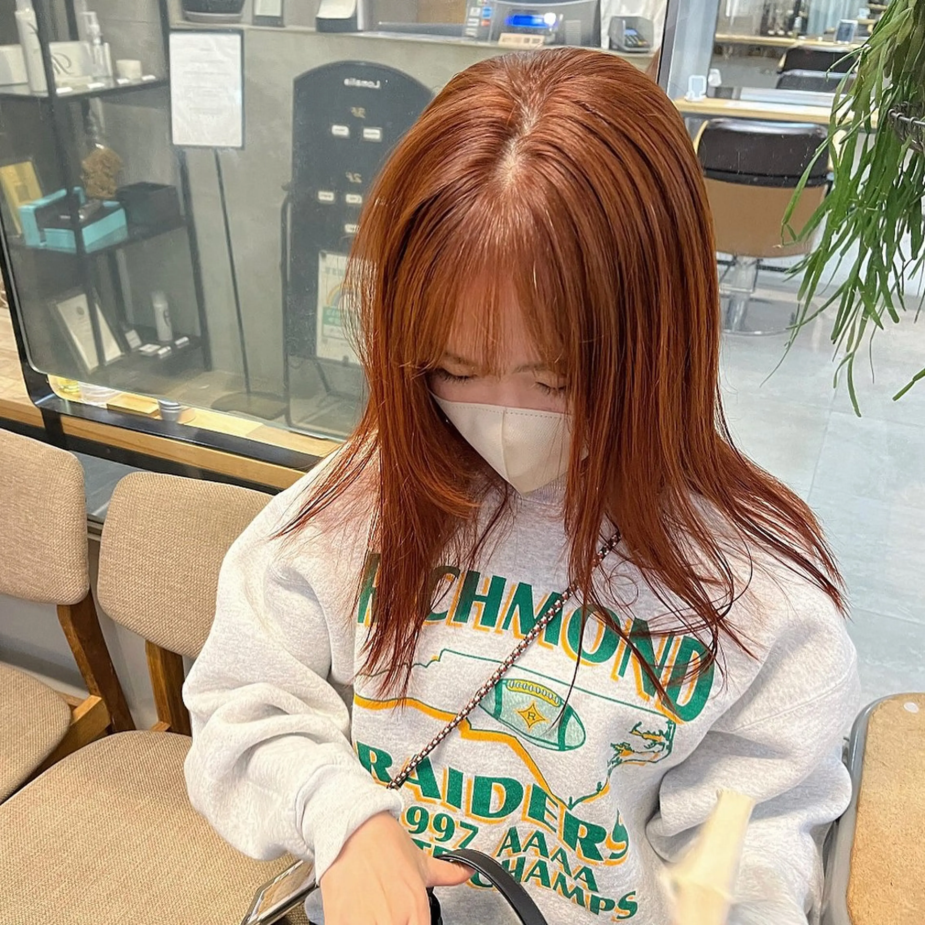 ミディアム カラー カット ヘアカラー トリートメント ヘッドスパ オリーブ/縮毛♡ Natsuno🩰のヘアスタイル