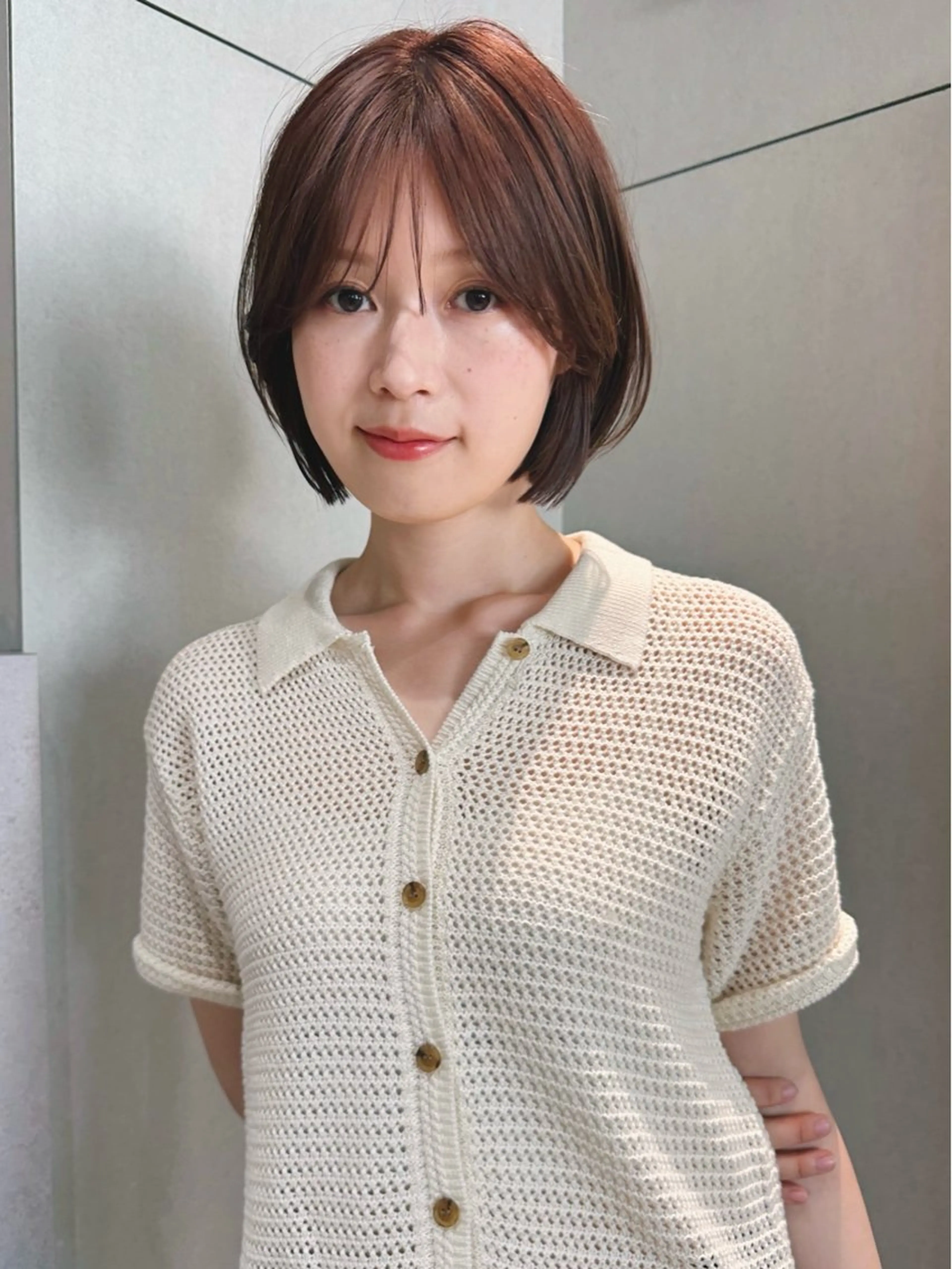 ショート カラー パーマ kazuki【顔周り ×レイヤーカット】のヘアスタイル