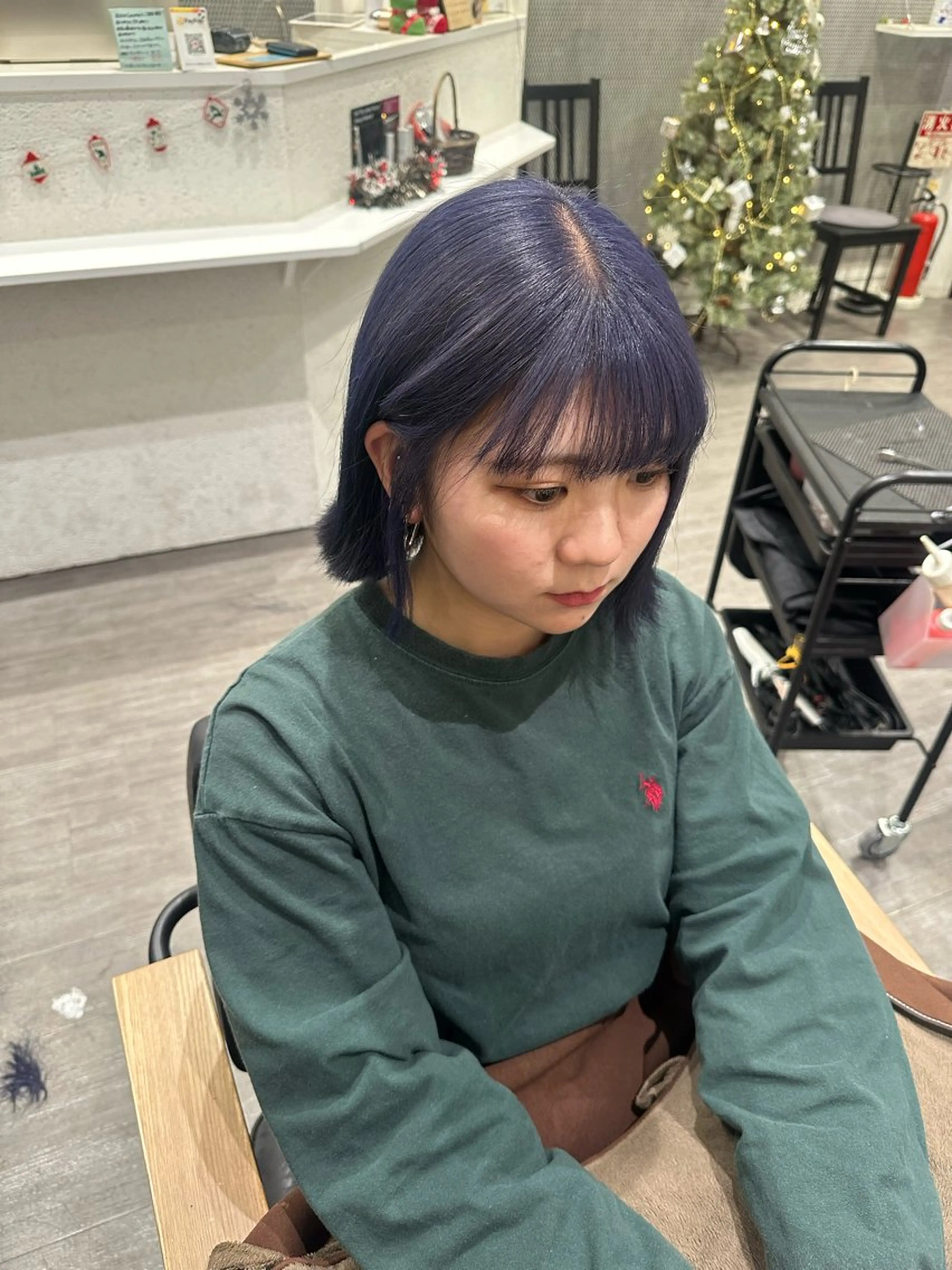 ミディアム カラー ブルーカラー ラベンダーカラー カット ヘアカラー トリートメント 艶髪レイヤー上田 紗也🇰🇷💗のヘアスタイル