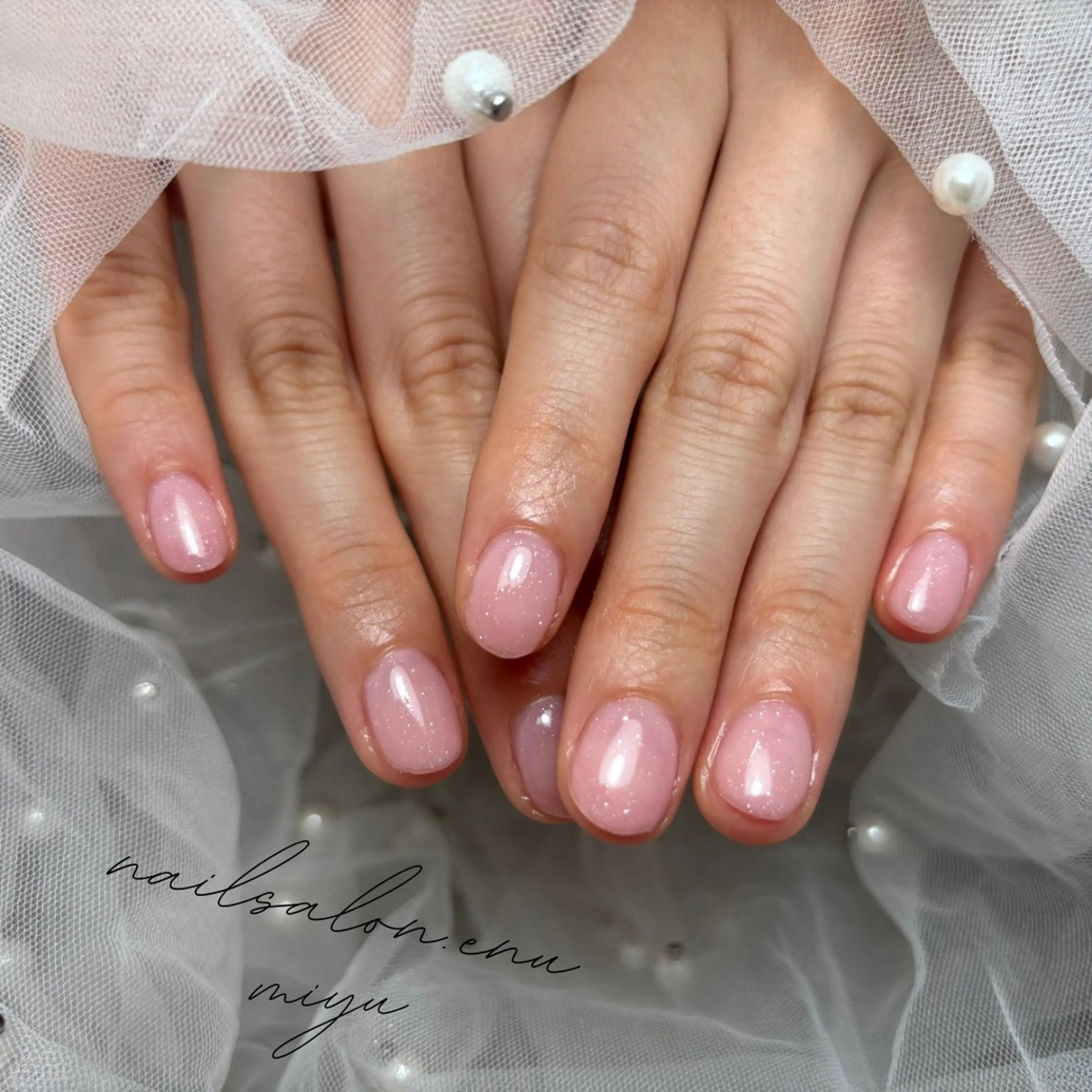 ネイル ラメ(グリッター) ワンカラーネイル nailsalon enu.　miyuのネイルデザイン