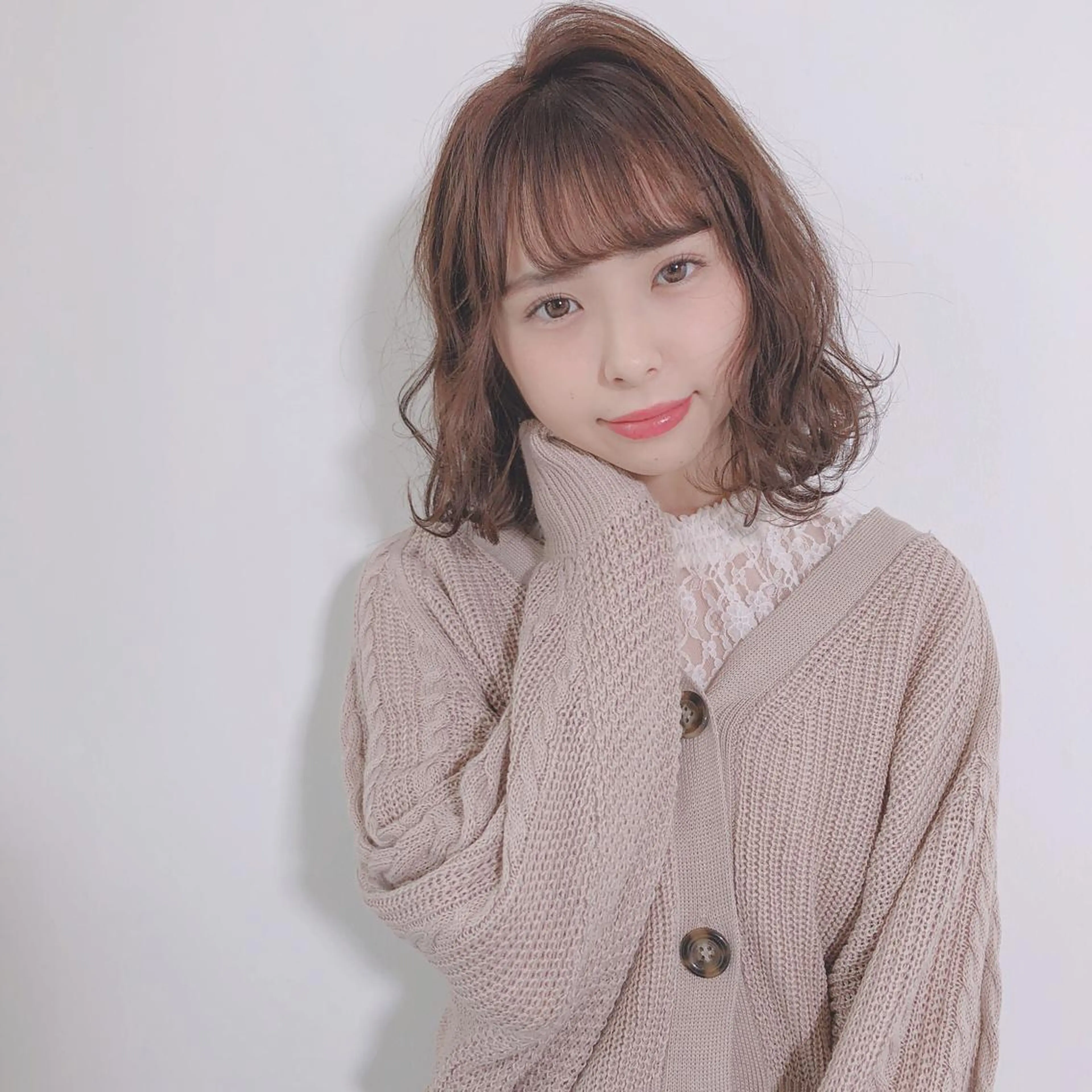 ミディアム 店長/mao/ 前髪/顔周りカットのヘアスタイル