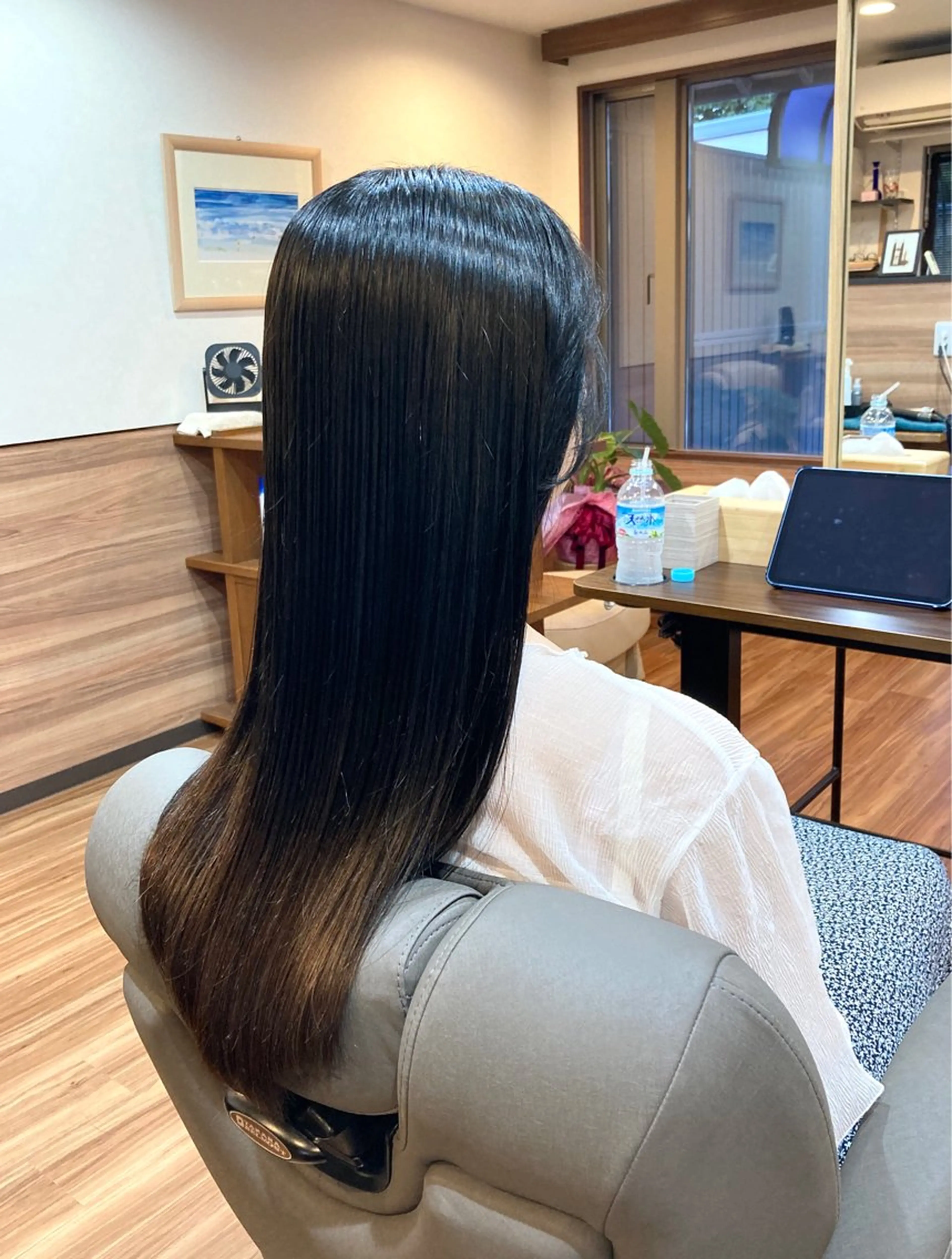 ロング カラー グレージュ カット Annon プライベートサロンのヘアスタイル