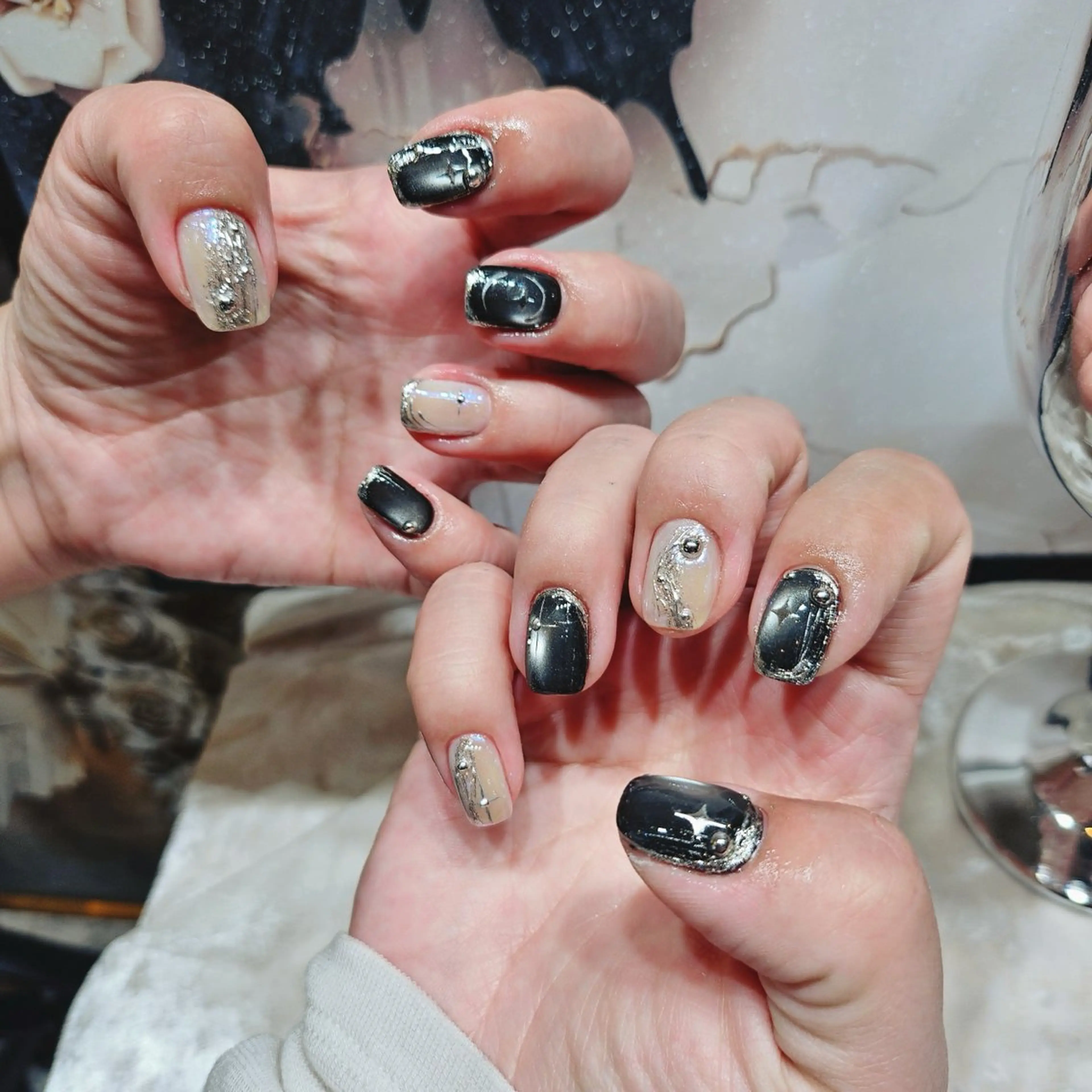 ネイル アートネイル フットネイル ジェルネイル ハート マグネットネイル babarla Nailのネイルデザイン