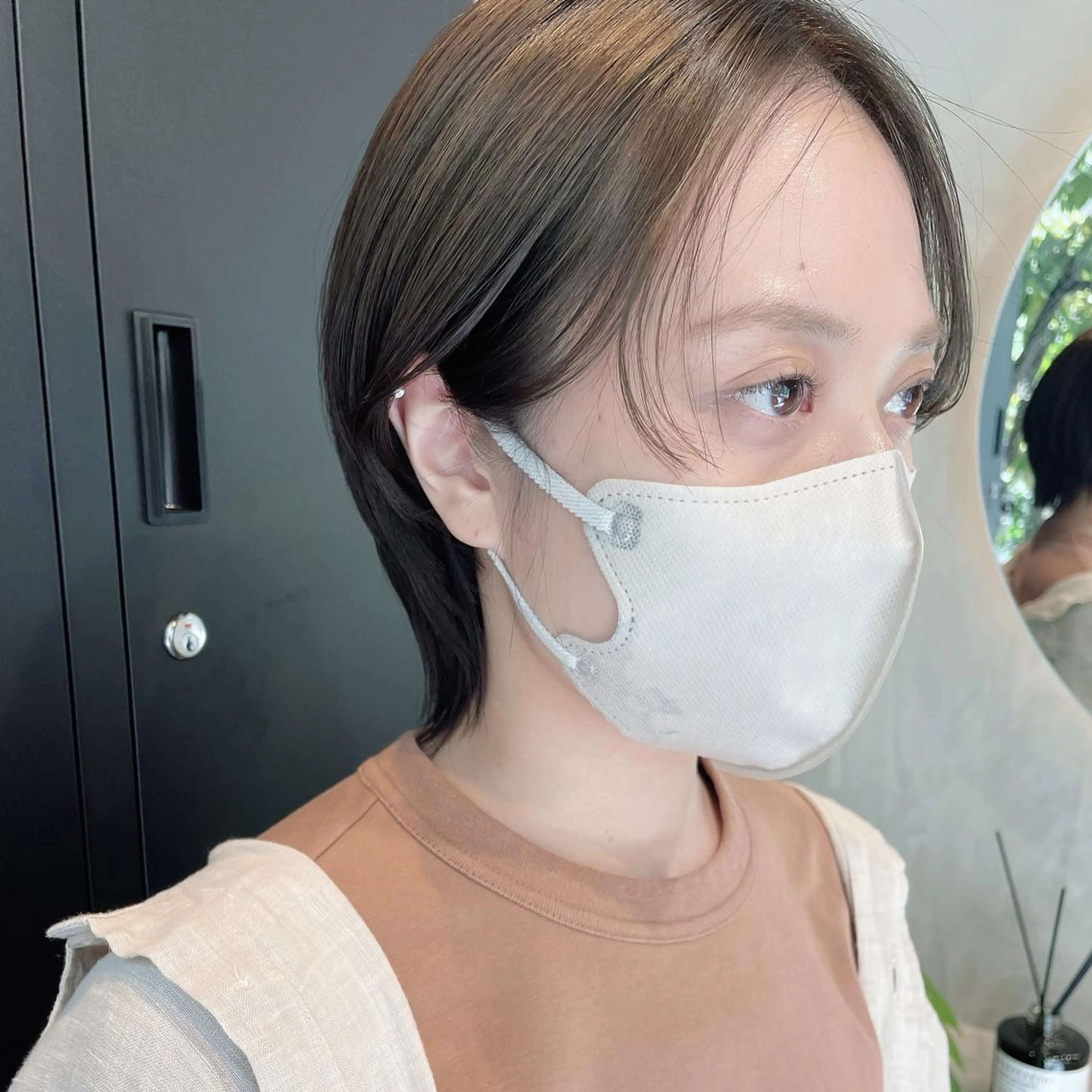 ミディアム カラー ボブ くびれヘア 伸ばしかけ カット ヘアカラー トリートメント ヤマモト マイのヘアスタイル