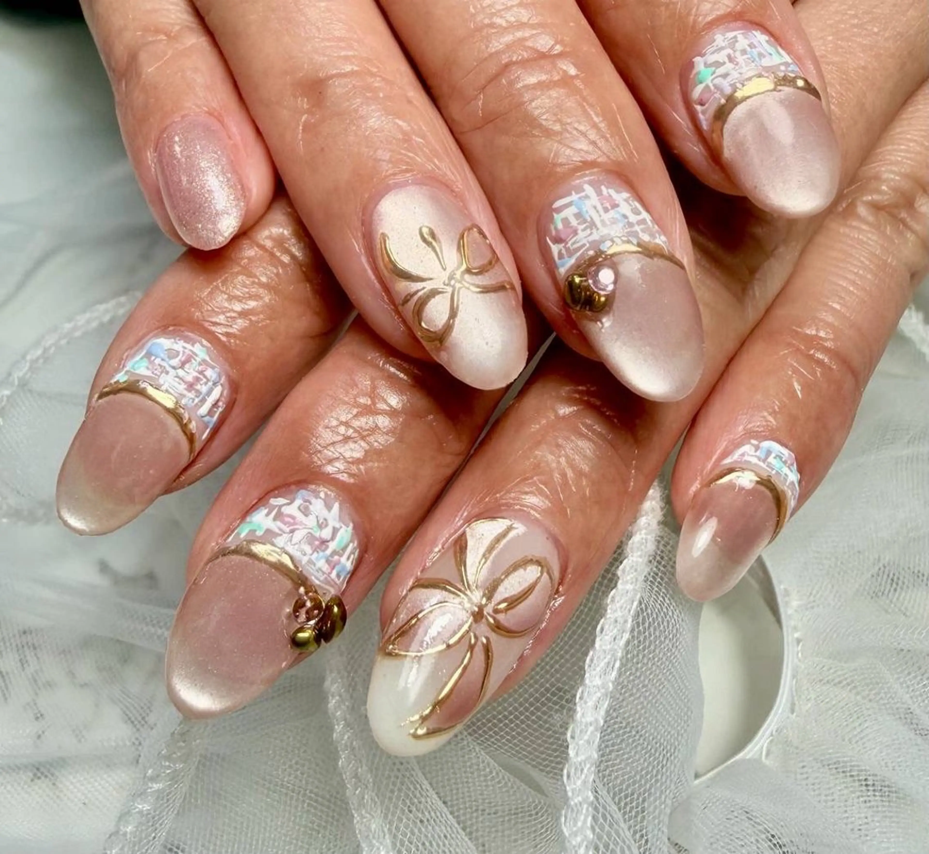 ネイル アートネイル チークネイル フラッシュネイル フラッシュマグ フレンチネイル Mai’s nailのネイルデザイン