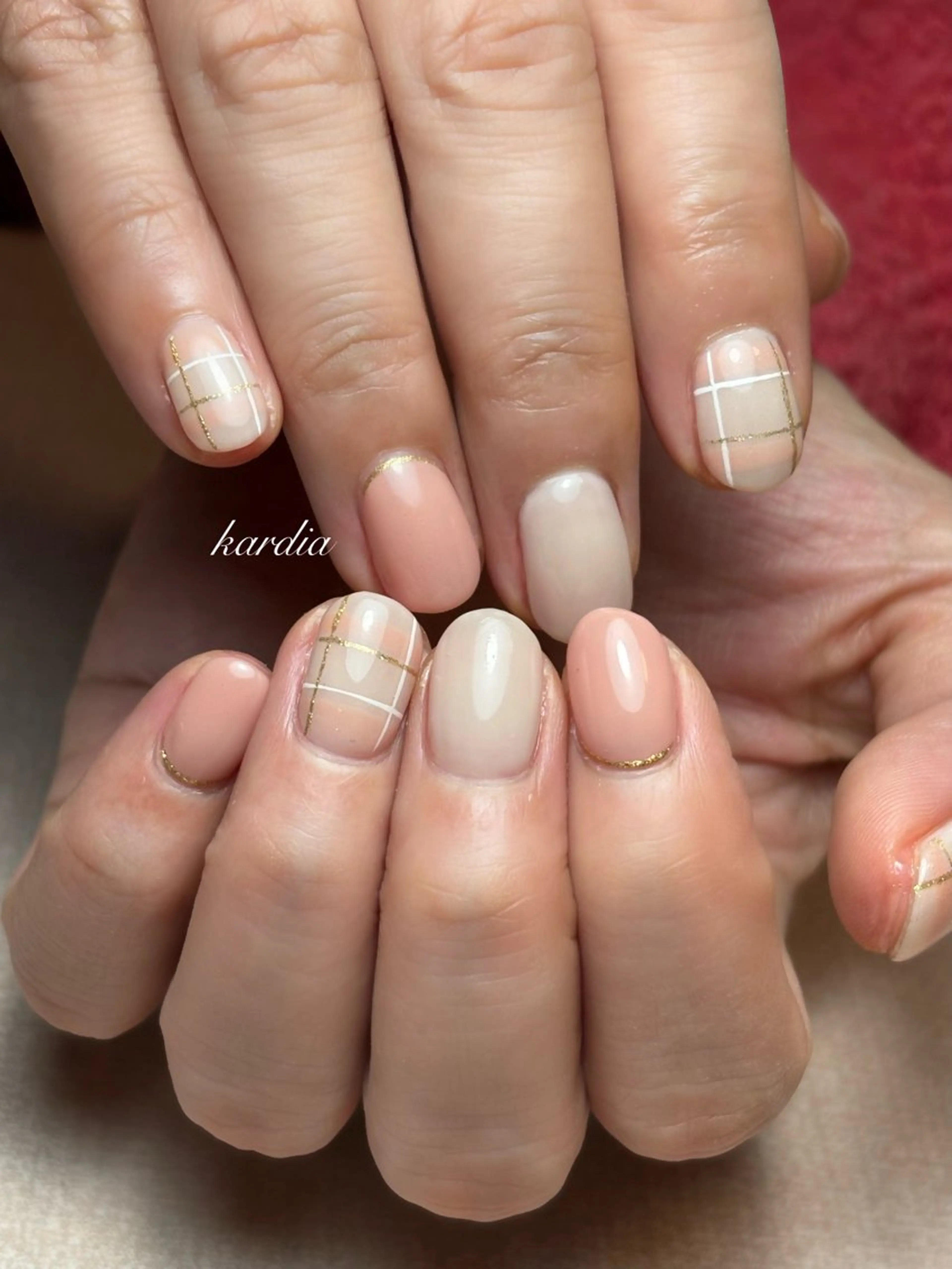 ネイル ハンドネイル καρδιά -ｶﾙﾃﾞｨｱ-のネイルデザイン