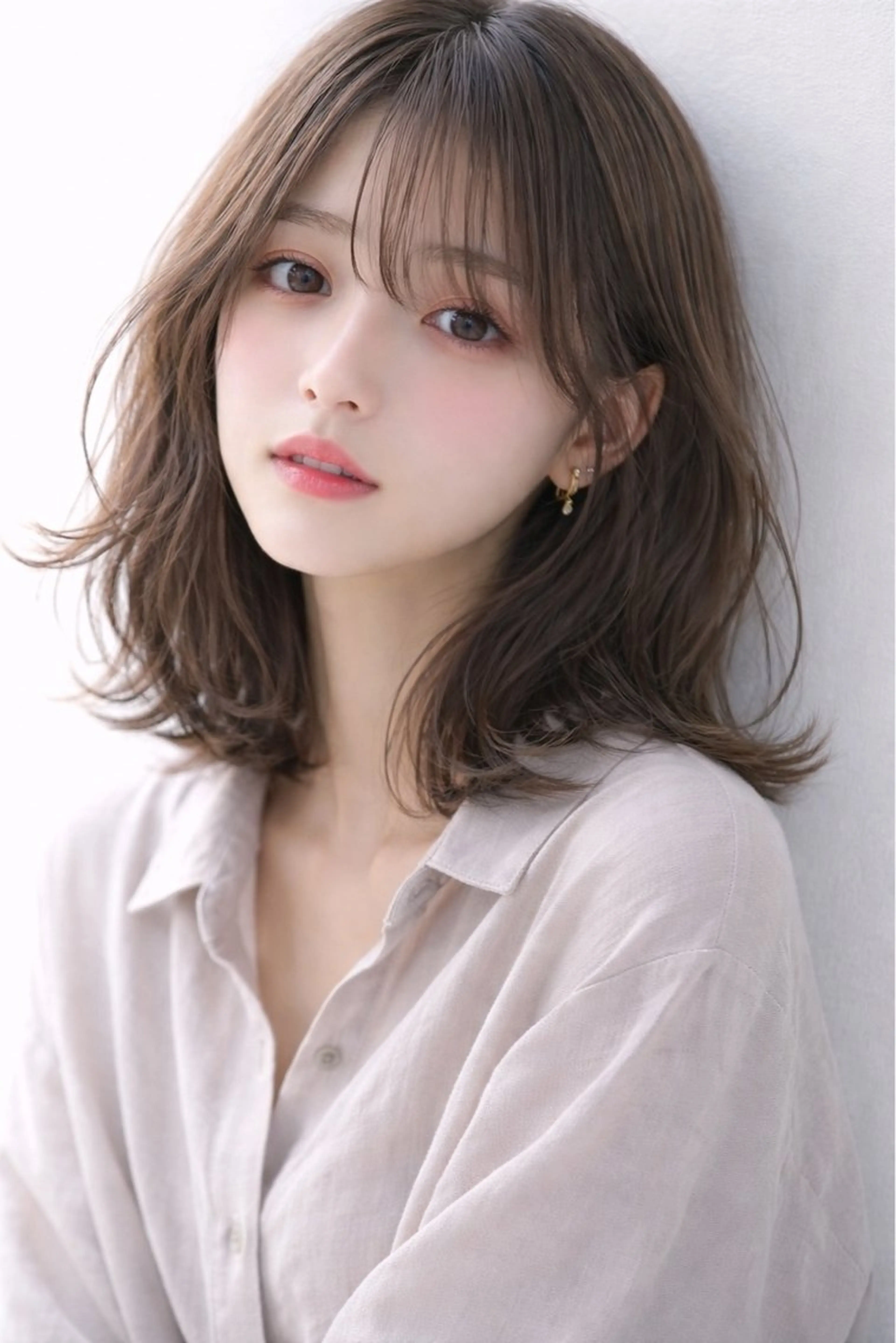 ミディアム カラー アディクシーカラー ベージュカラー ブリーチ 透明感カラー ブリーチなしカラー カット ヘアカラー トリートメント 田村和範/似合わせ カラー/髪質改善のヘアスタイル