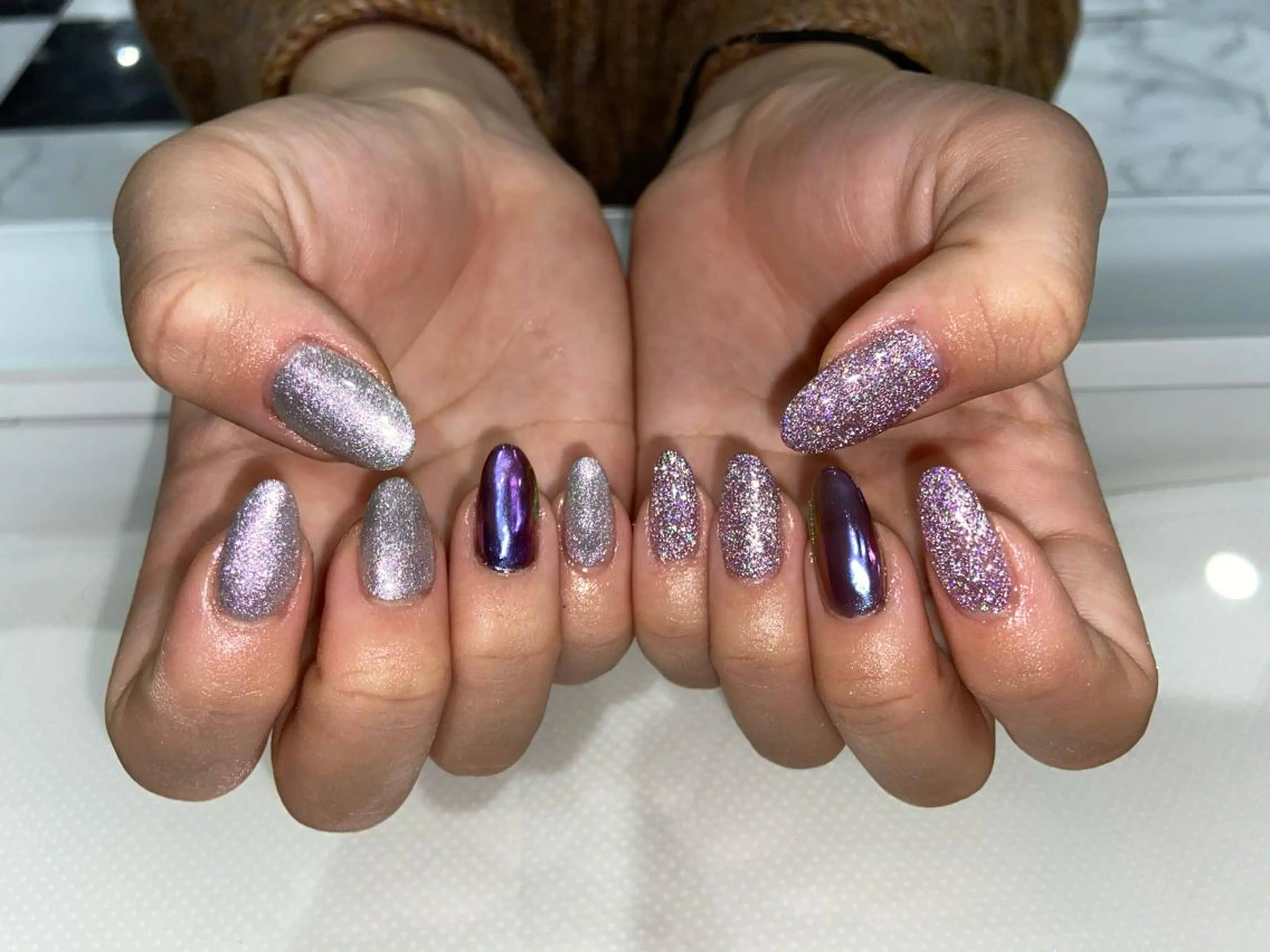 ネイル フラッシュネイル マグネットネイル ミラーネイル Miki 本町駅｜💅‎🤍のネイルデザイン