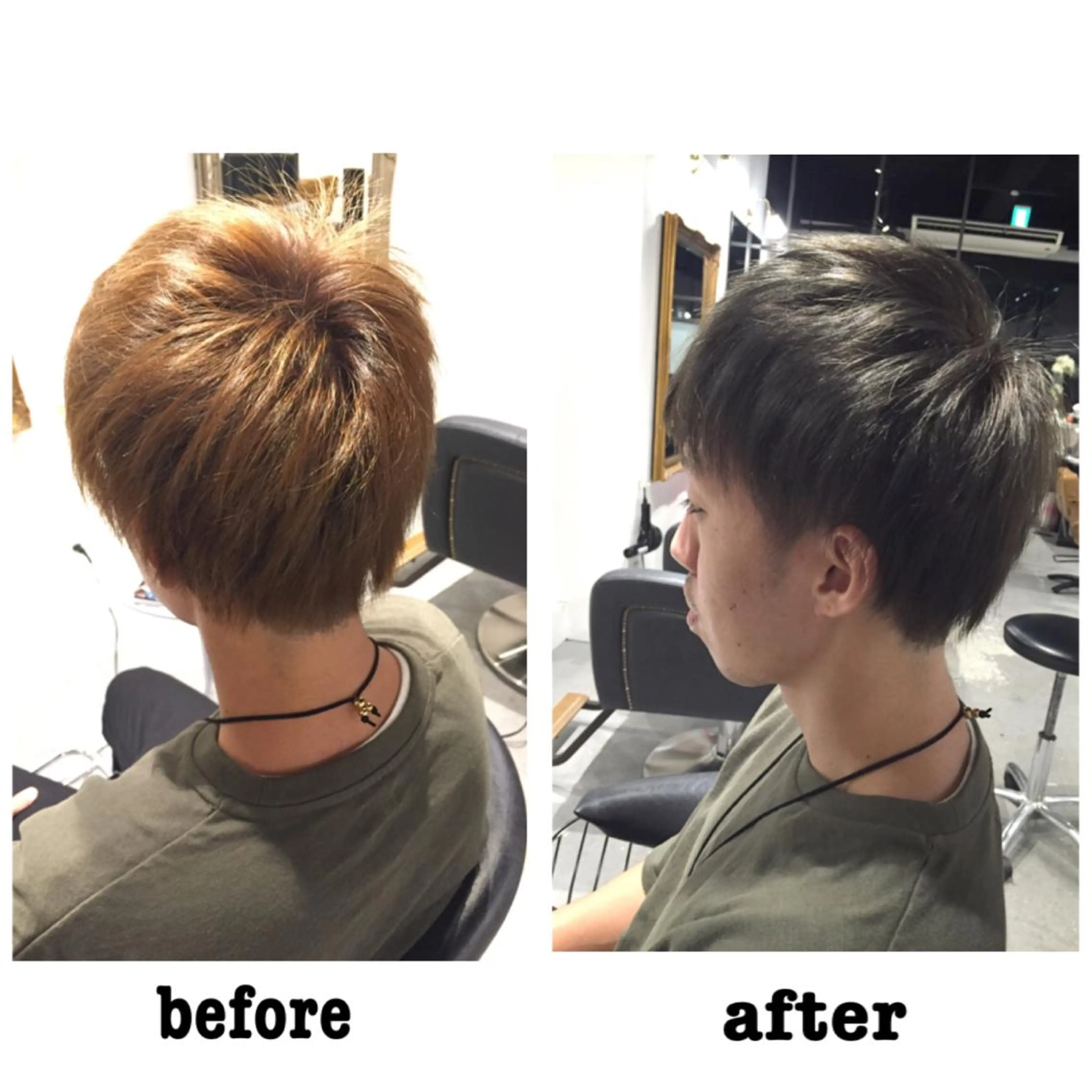 ショート ミディアム セミロング ロング カラー メンズ ダークグレー ダークグレージュ ダブルカラー グレージュ ショートヘア 二児のパパで店長な 戸田健治のヘアスタイル