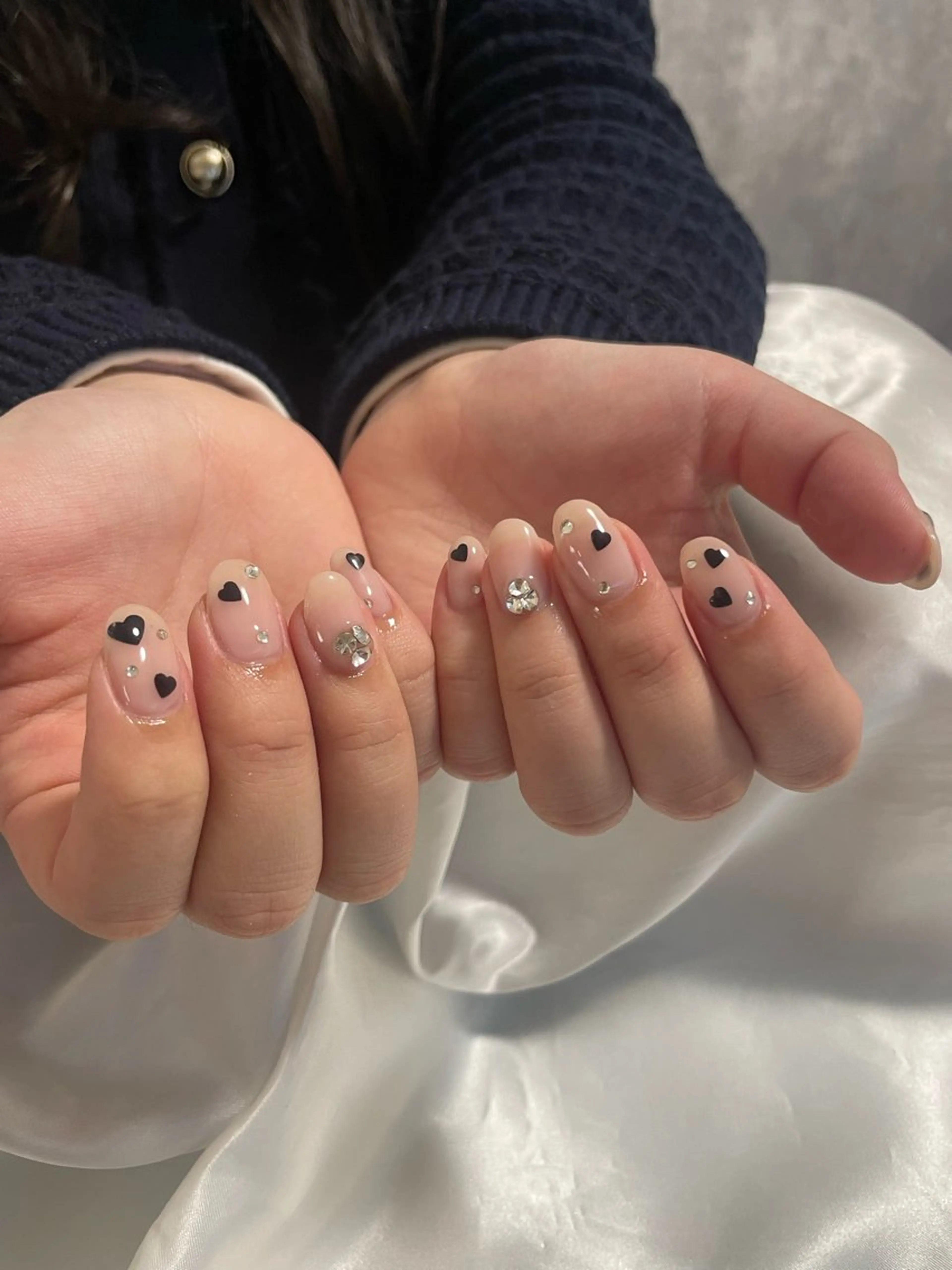 ネイル ハート ストーンネイル ハンドネイル Joint_ nailのネイルデザイン