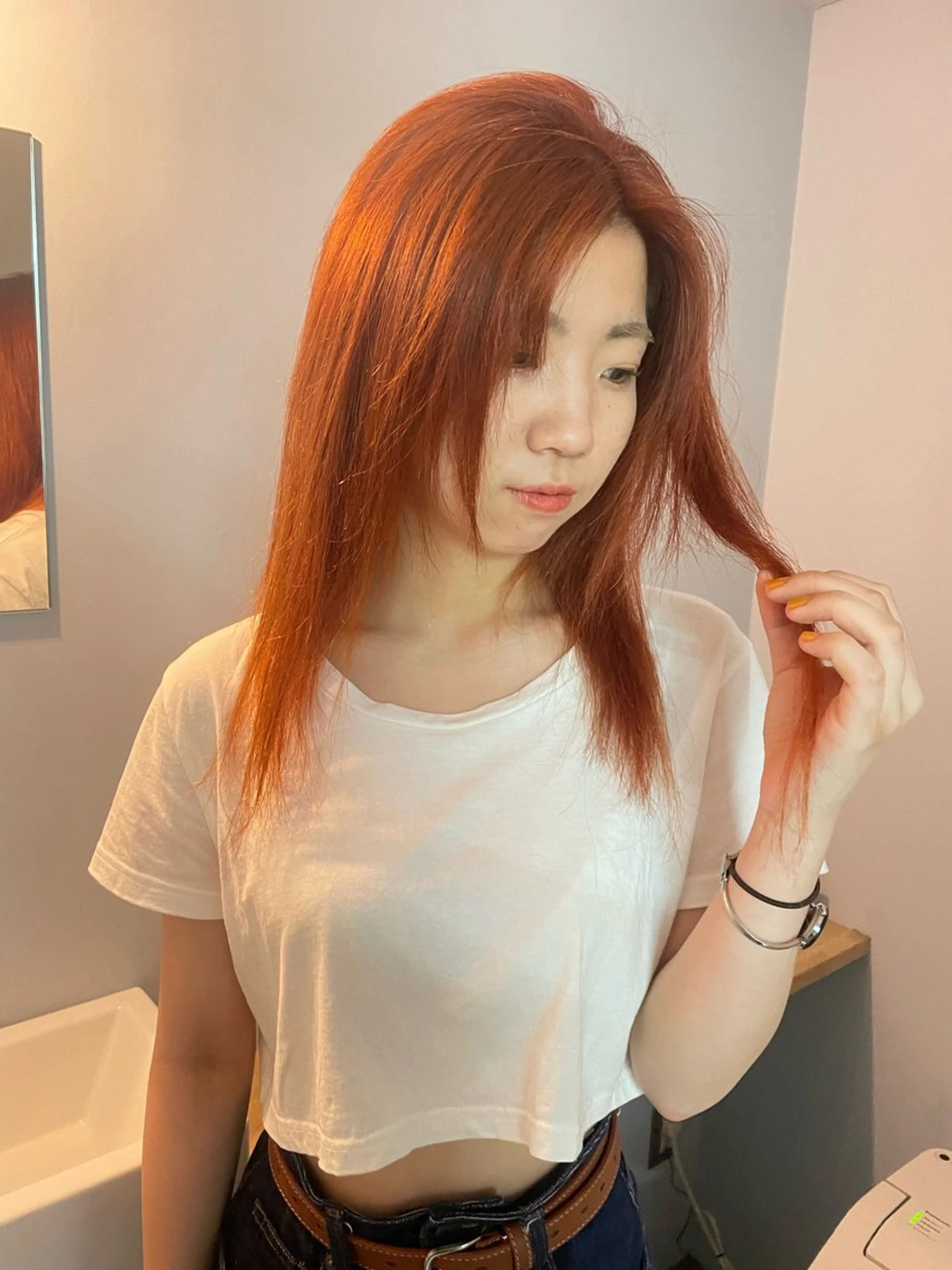 ミディアム カラー カットモデル/ ハイトーン/ゆうあのヘアスタイル