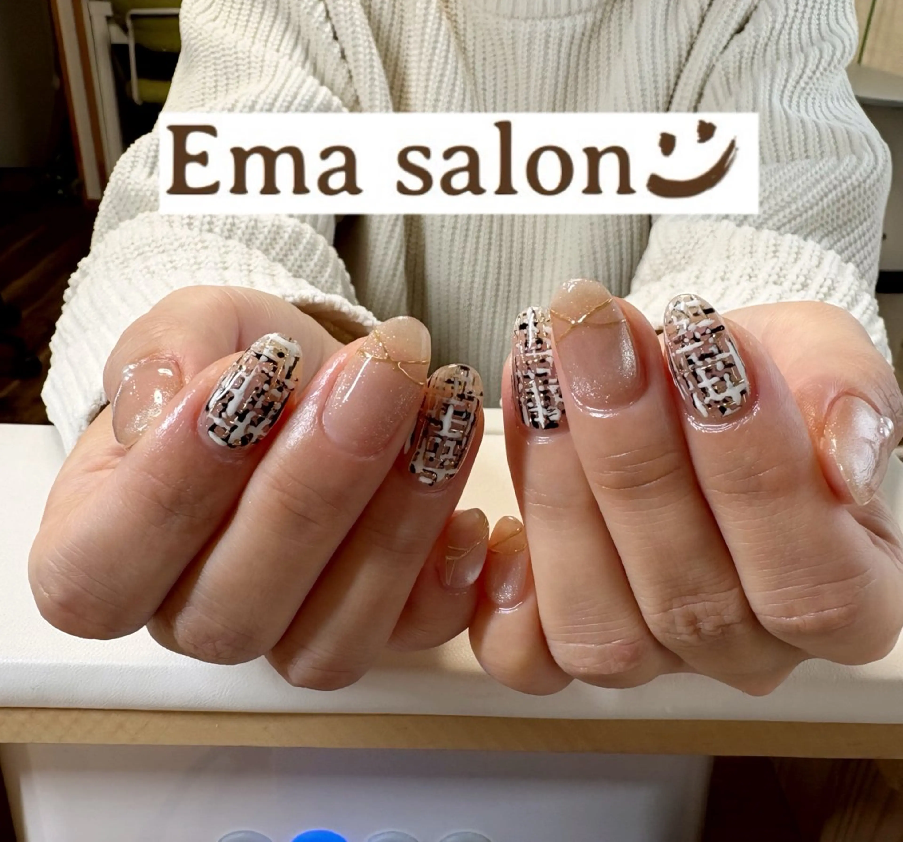 ネイル ツイードネイル ハンドネイル Ema salon hiromiのネイルデザイン